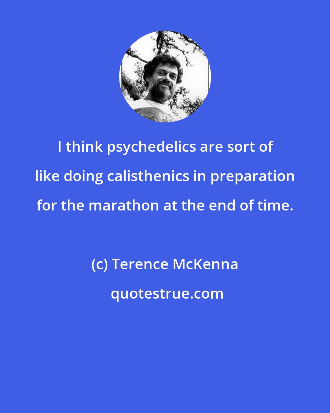 Terence McKenna: I think psychedelics are sort of like doing calisthenics in preparation for the marathon at the end of time.