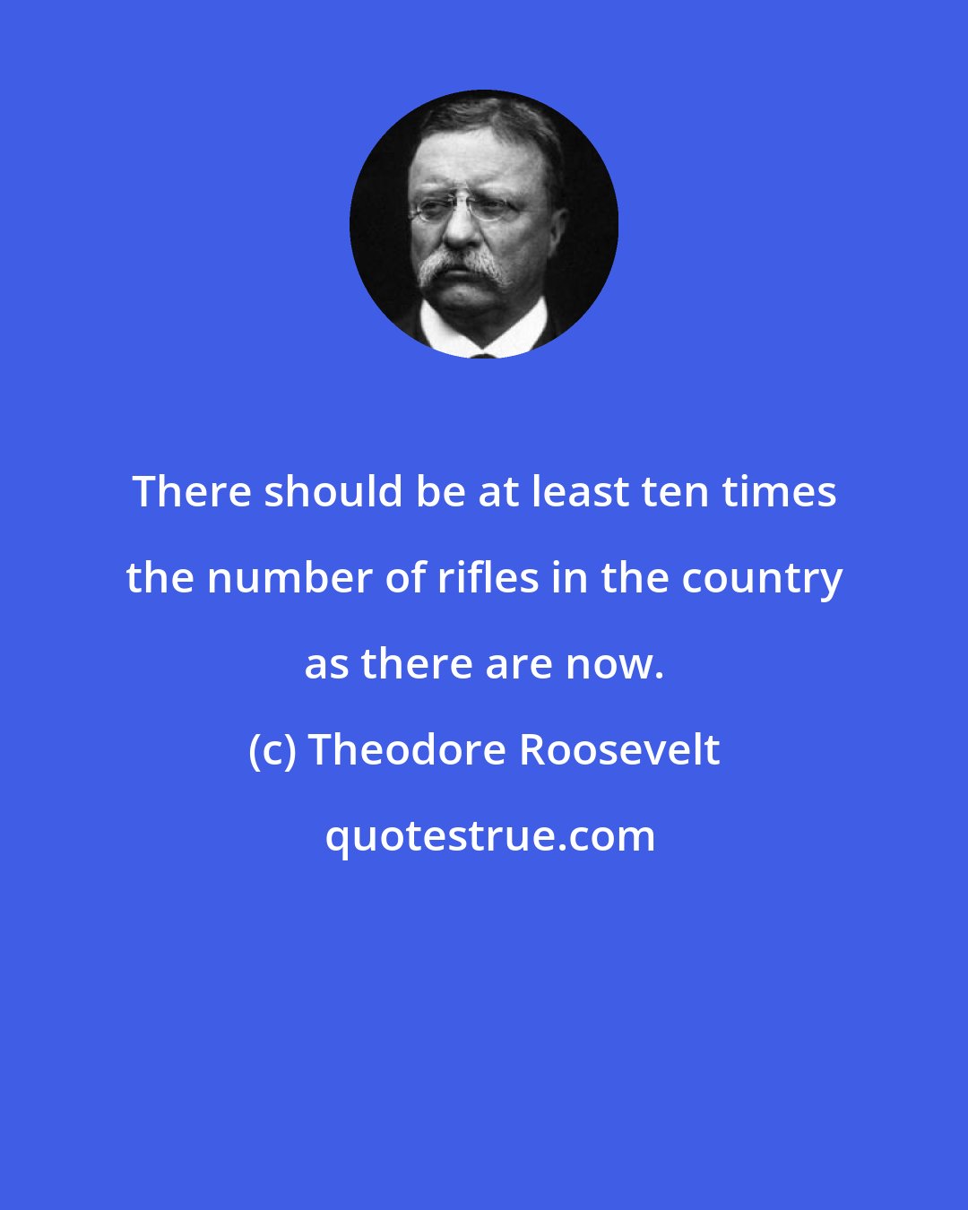 Theodore Roosevelt: There should be at least ten times the number of rifles in the country as there are now.