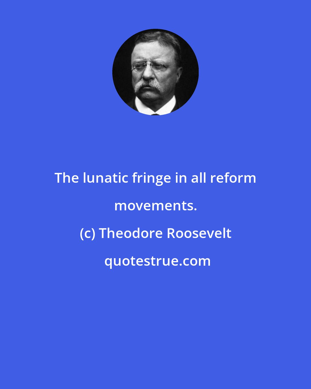 Theodore Roosevelt: The lunatic fringe in all reform movements.