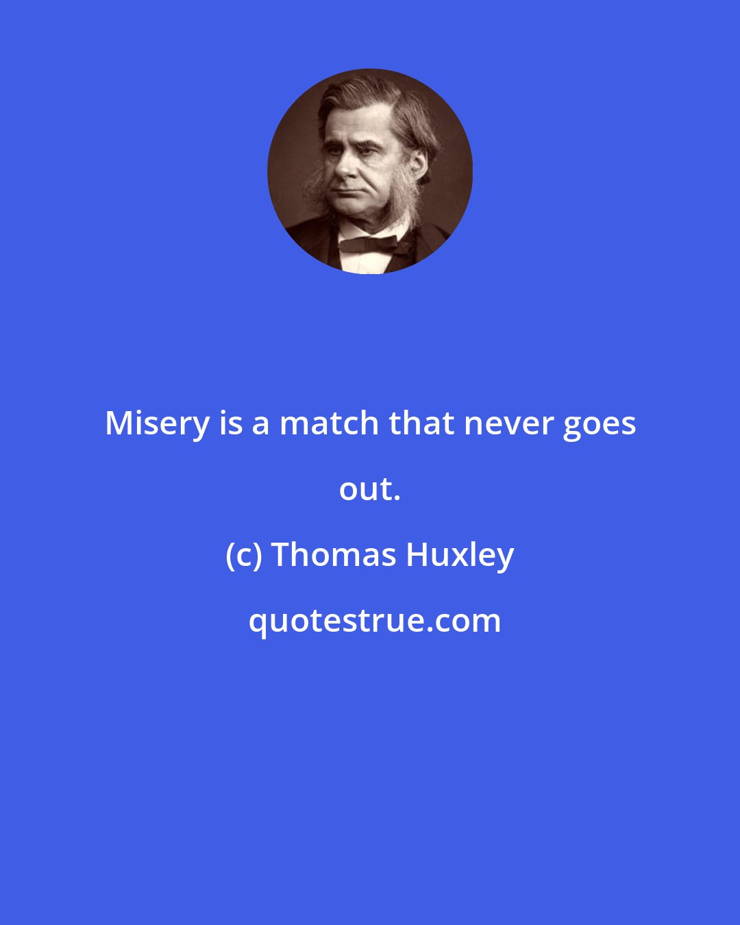 Thomas Huxley: Misery is a match that never goes out.