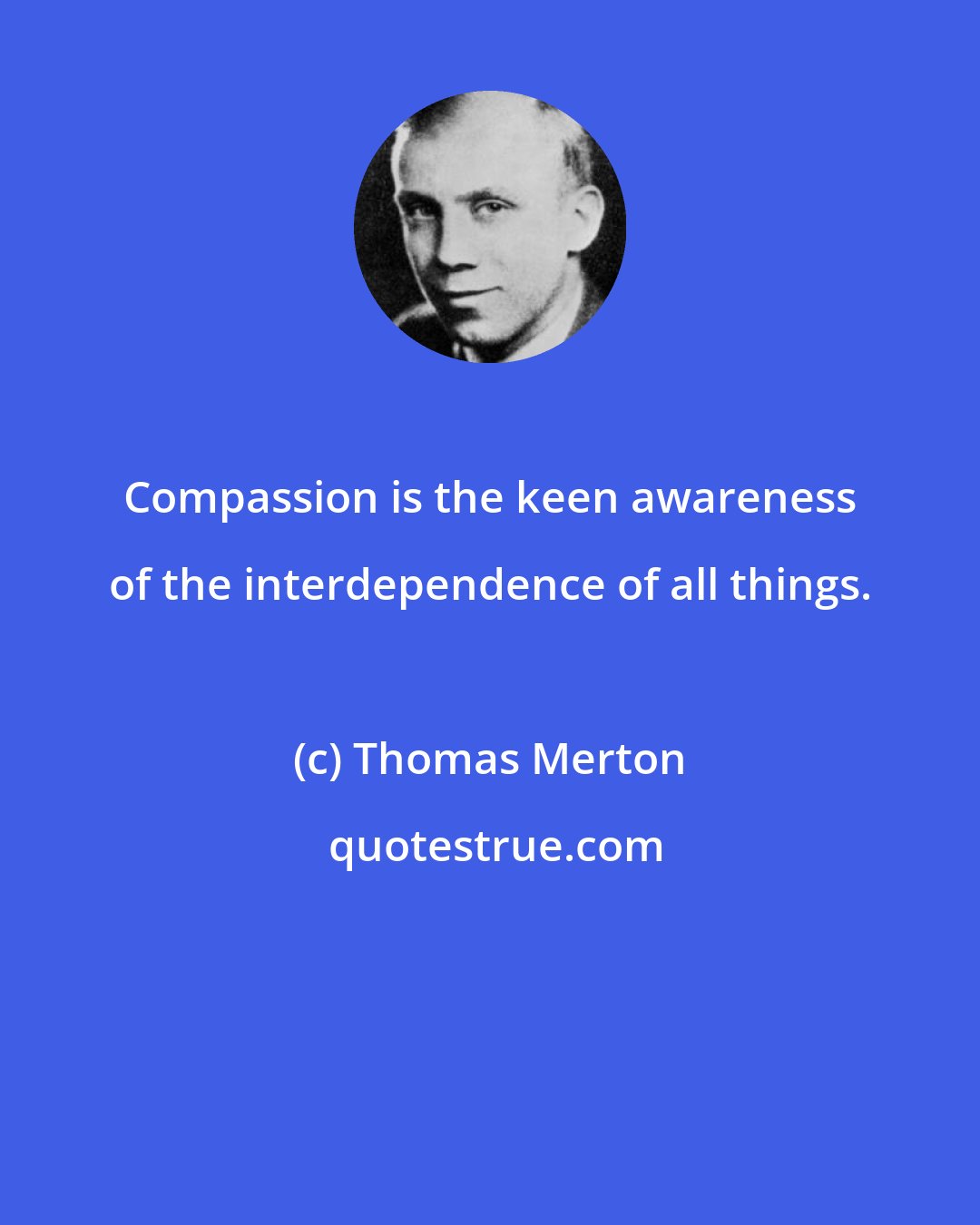 Thomas Merton: Compassion is the keen awareness of the interdependence of all things.