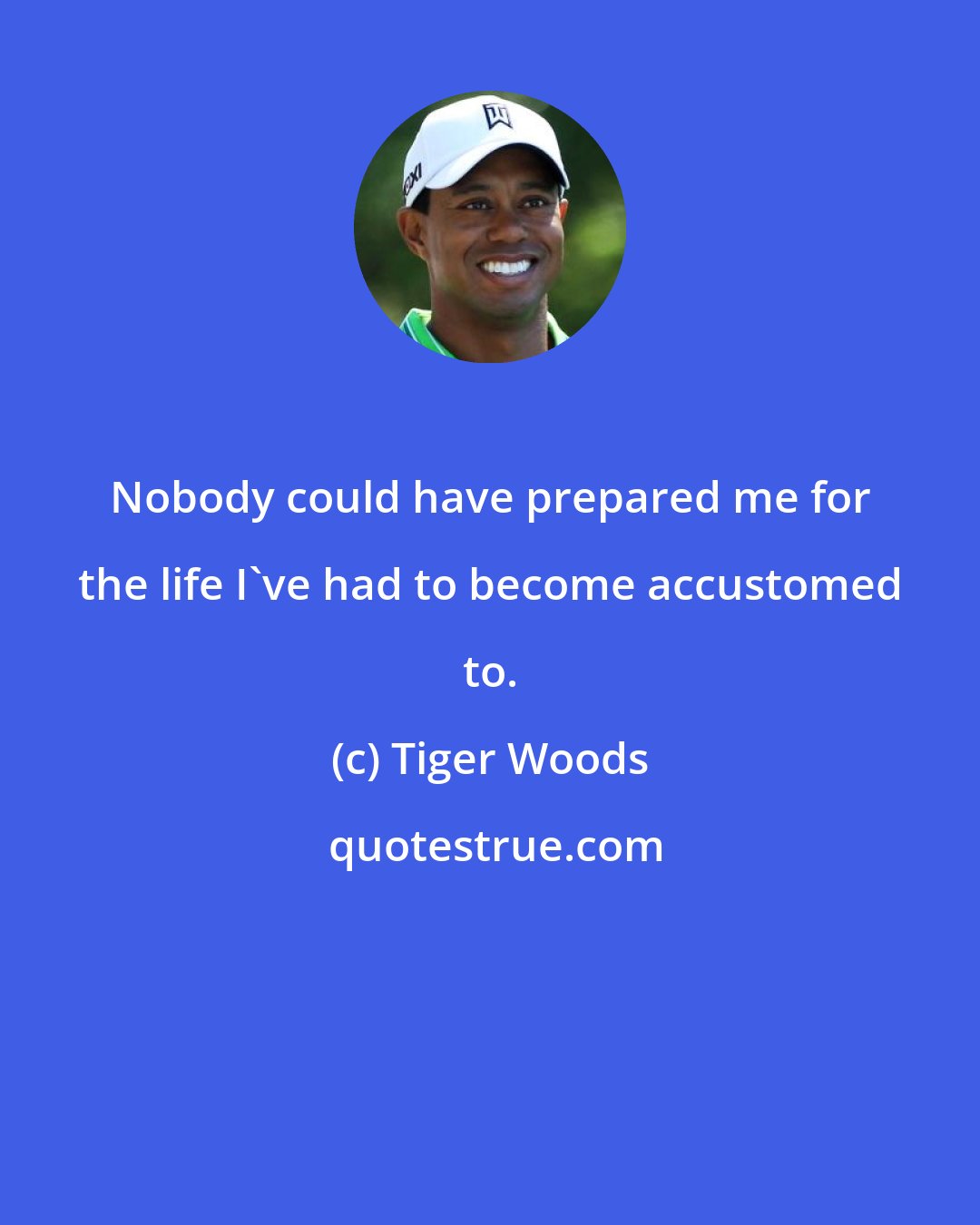 Tiger Woods: Nobody could have prepared me for the life I've had to become accustomed to.