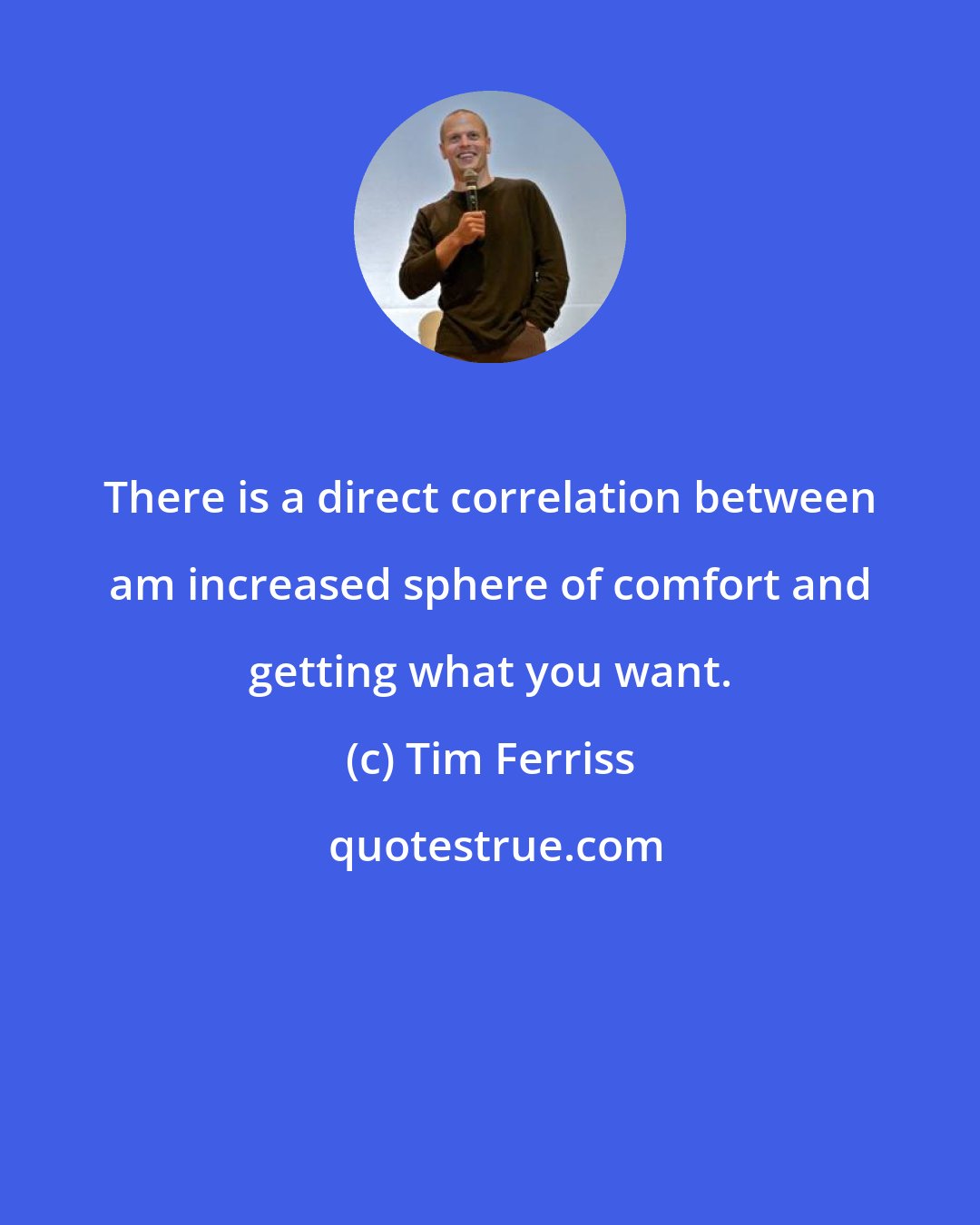 Tim Ferriss: There is a direct correlation between am increased sphere of comfort and getting what you want.