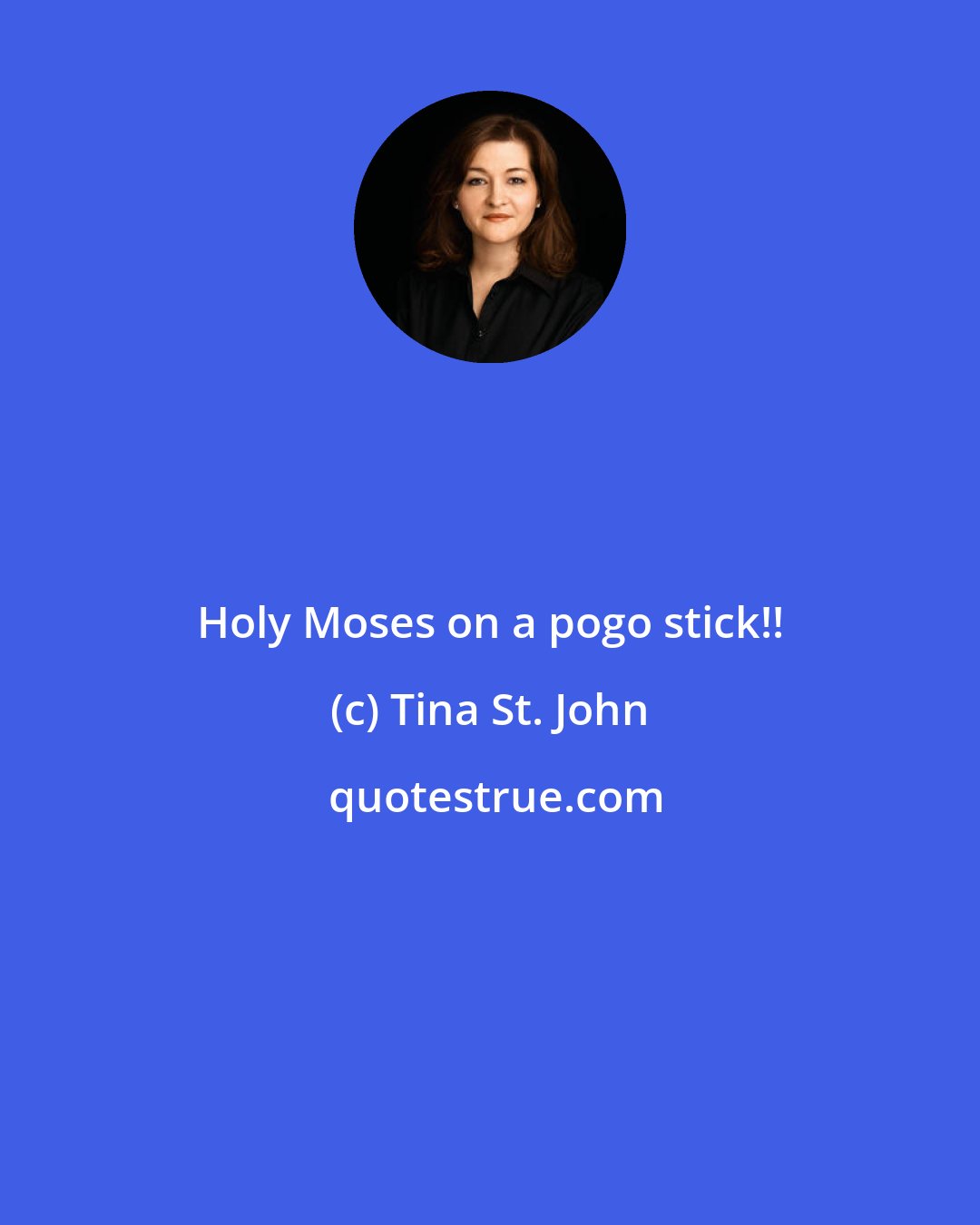 Tina St. John: Holy Moses on a pogo stick!!