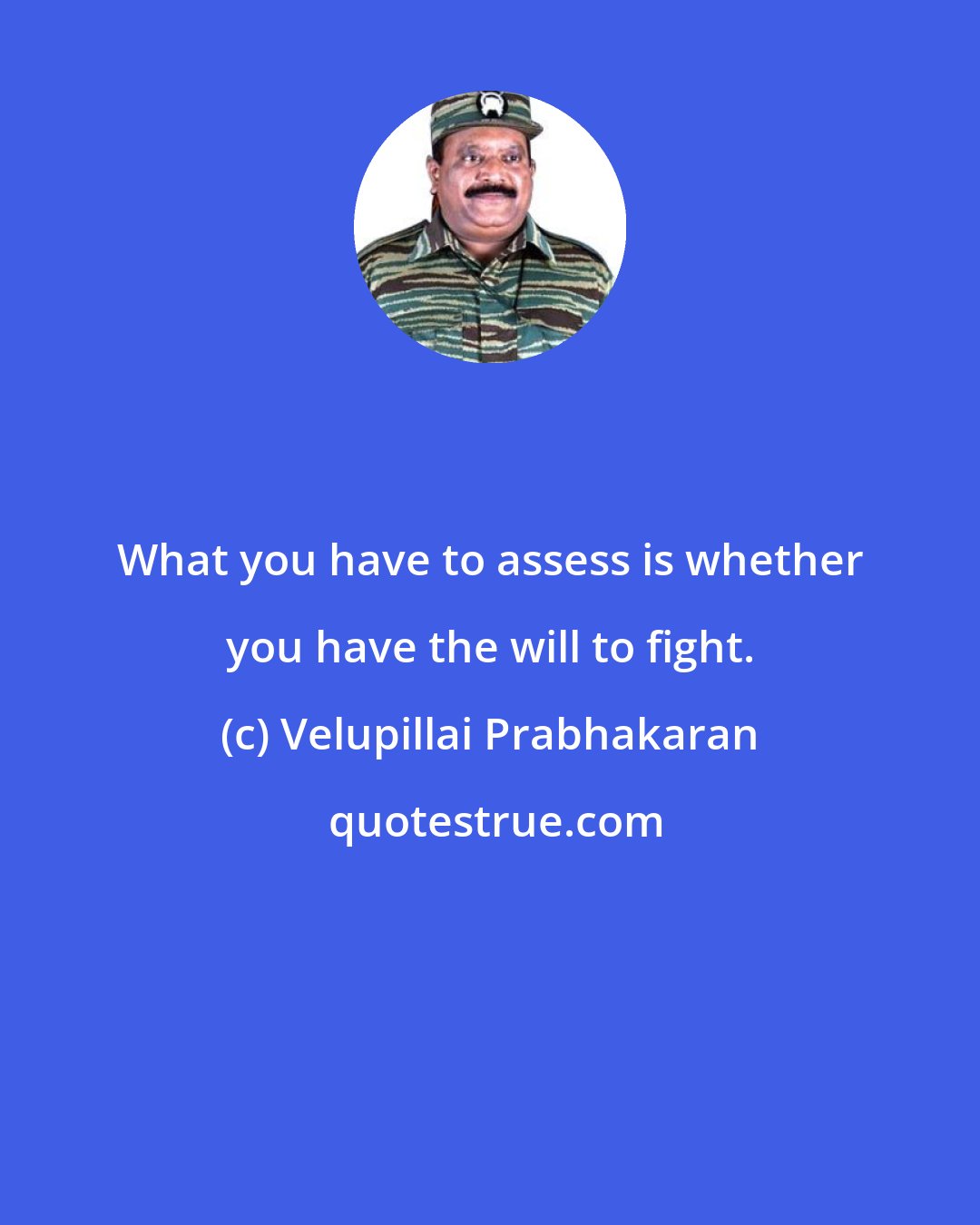 Velupillai Prabhakaran: What you have to assess is whether you have the will to fight.