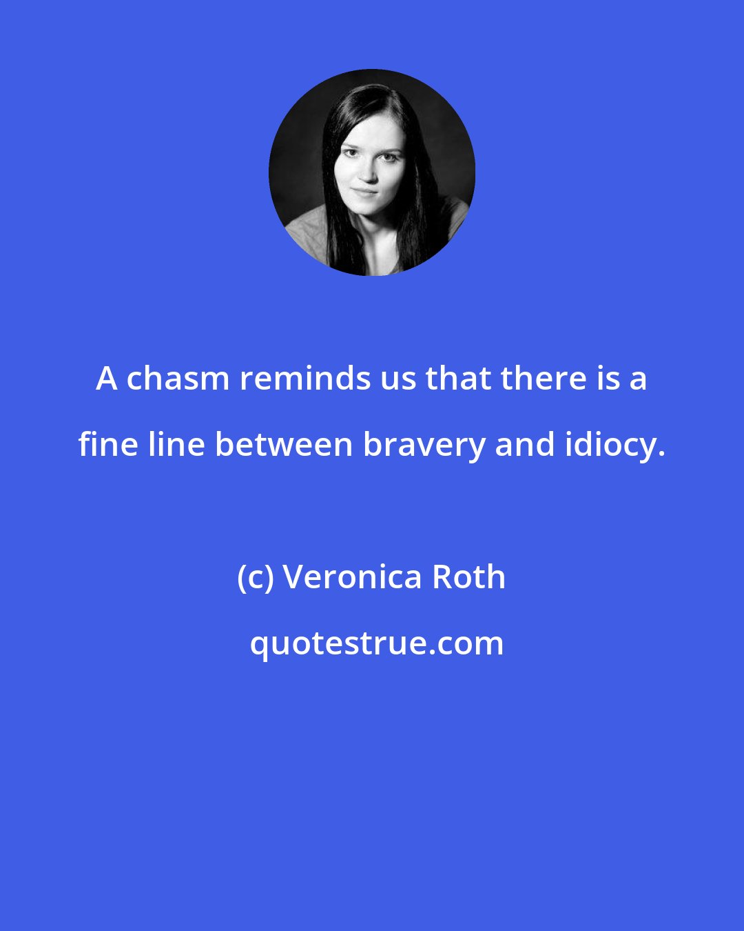 Veronica Roth: A chasm reminds us that there is a fine line between bravery and idiocy.