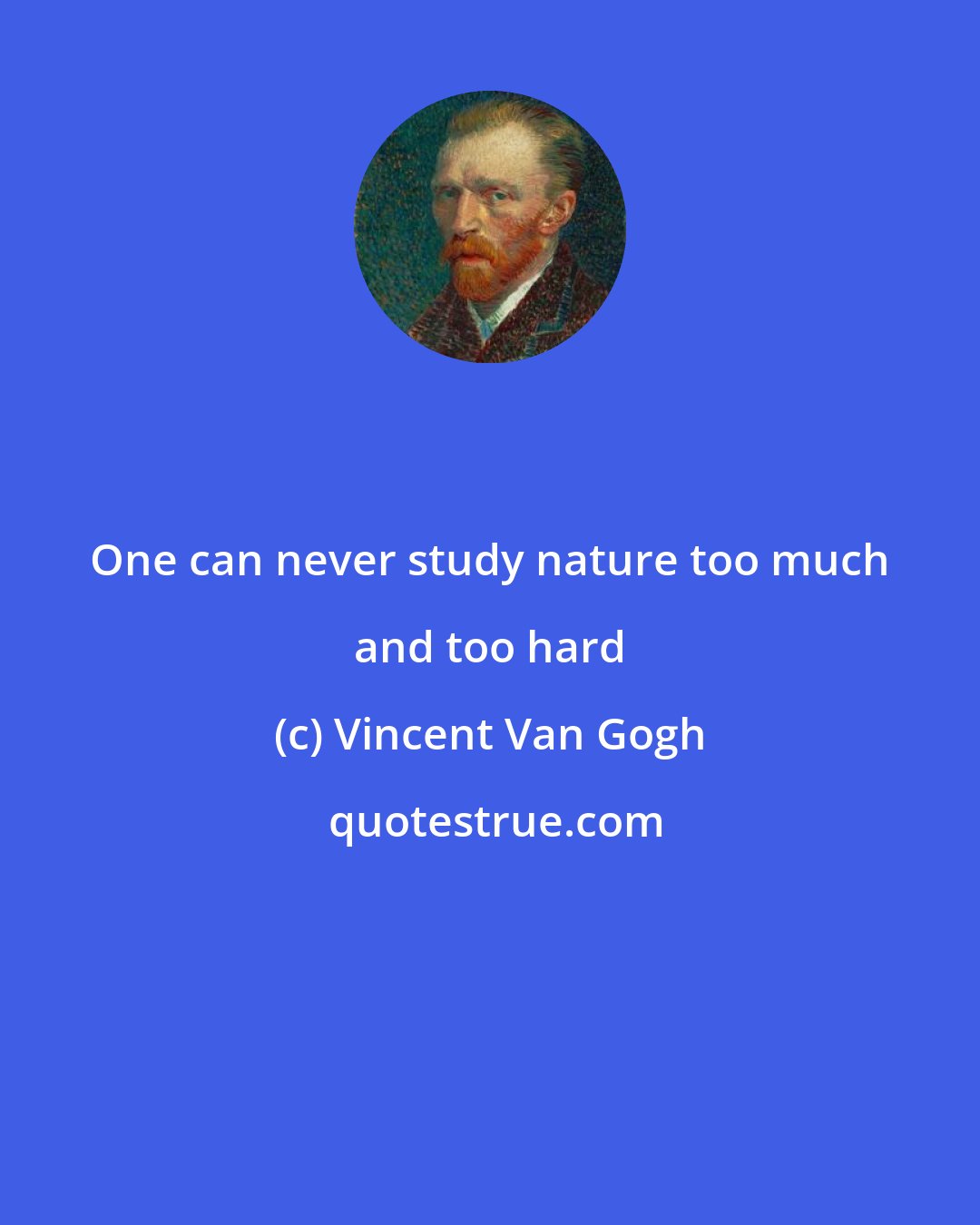 Vincent Van Gogh: One can never study nature too much and too hard