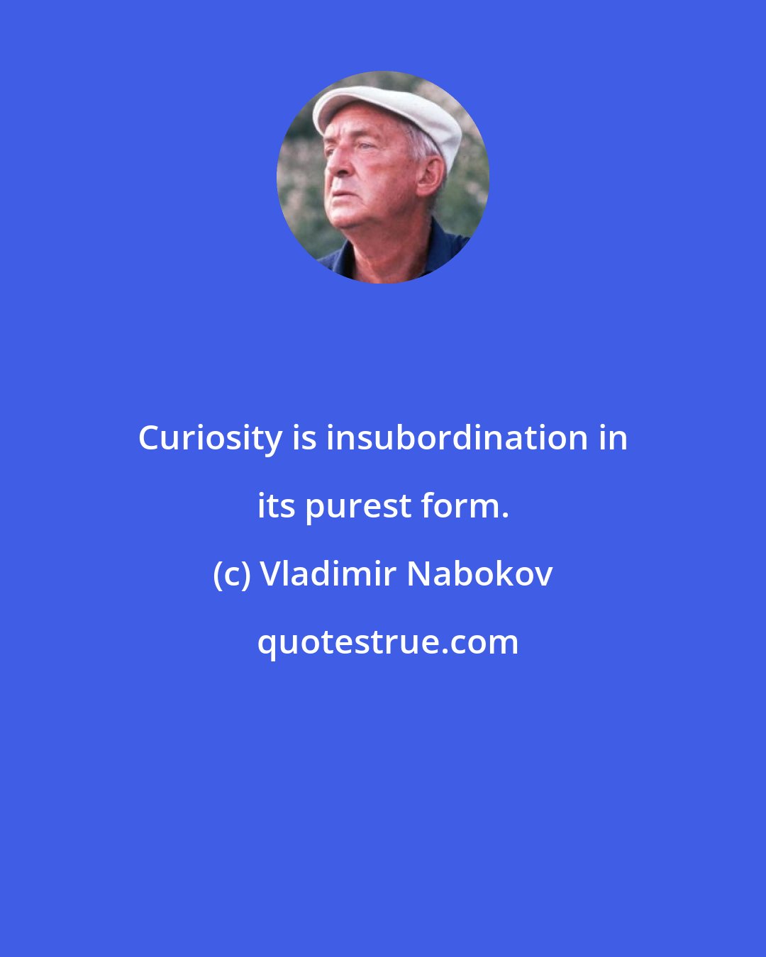 Vladimir Nabokov: Curiosity is insubordination in its purest form.