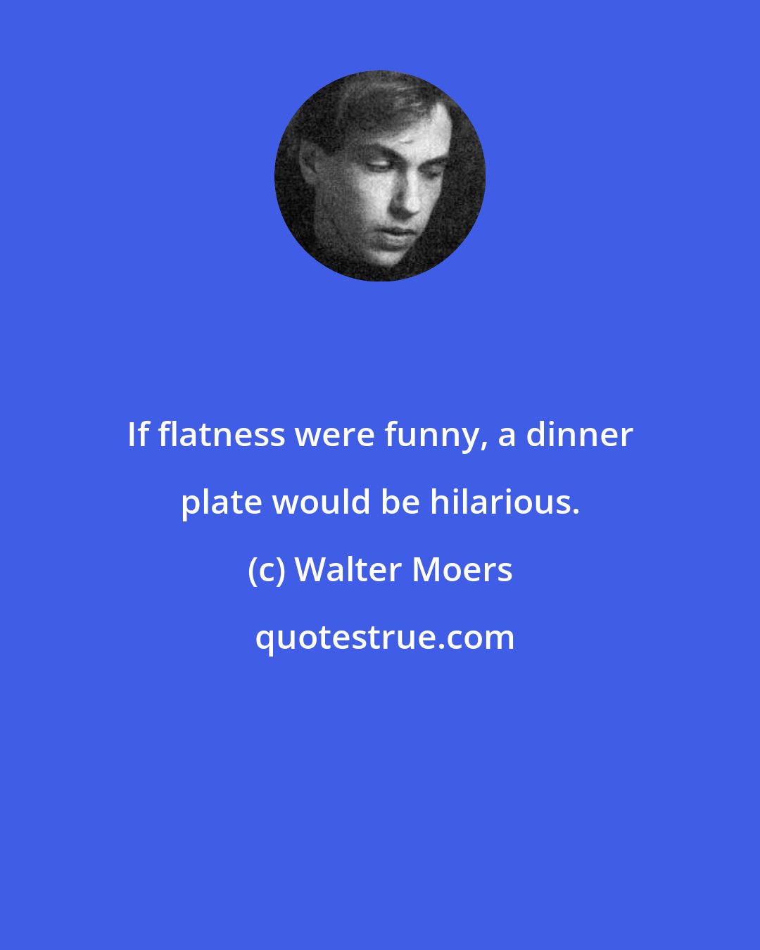 Walter Moers: If flatness were funny, a dinner plate would be hilarious.