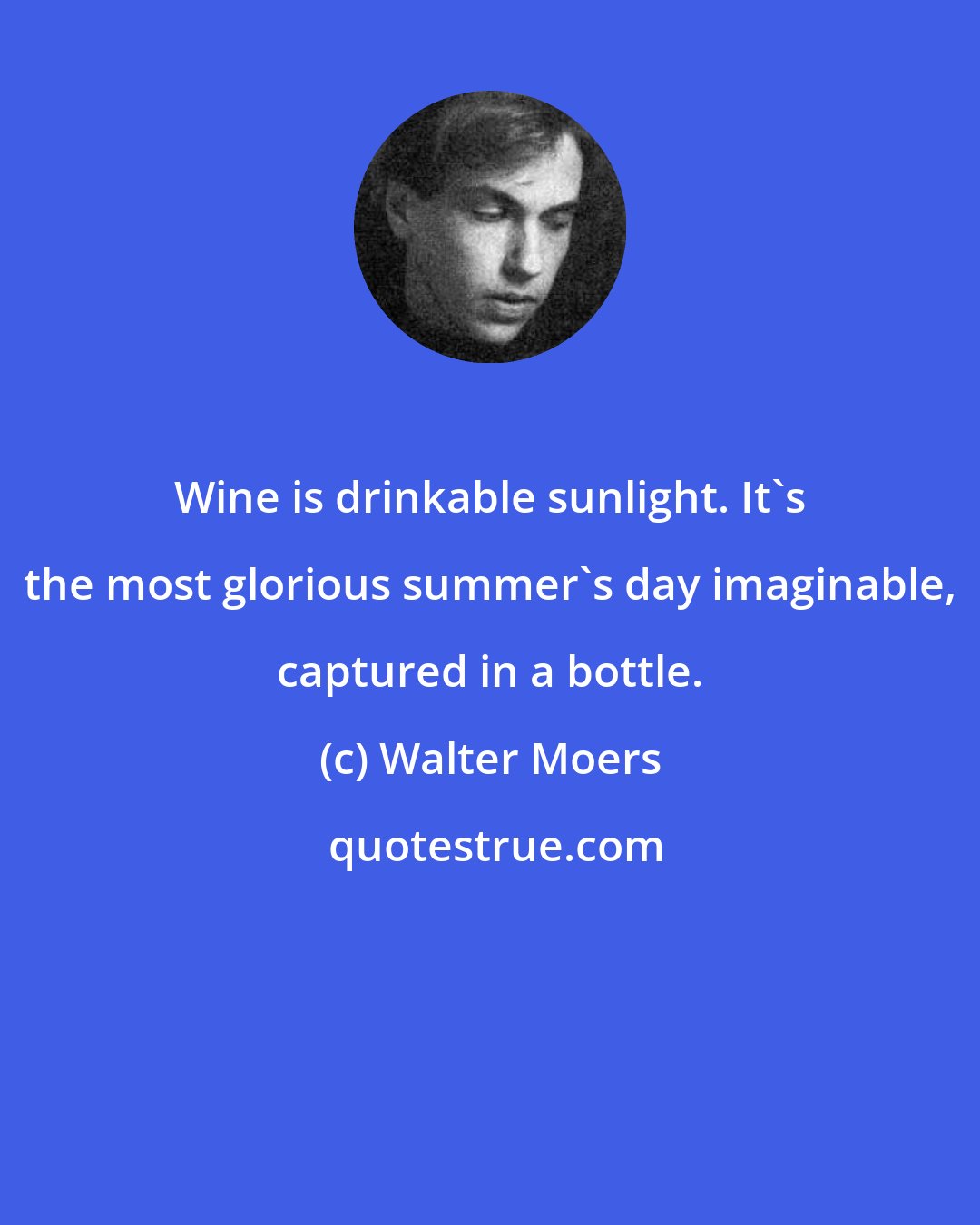Walter Moers: Wine is drinkable sunlight. It's the most glorious summer's day imaginable, captured in a bottle.