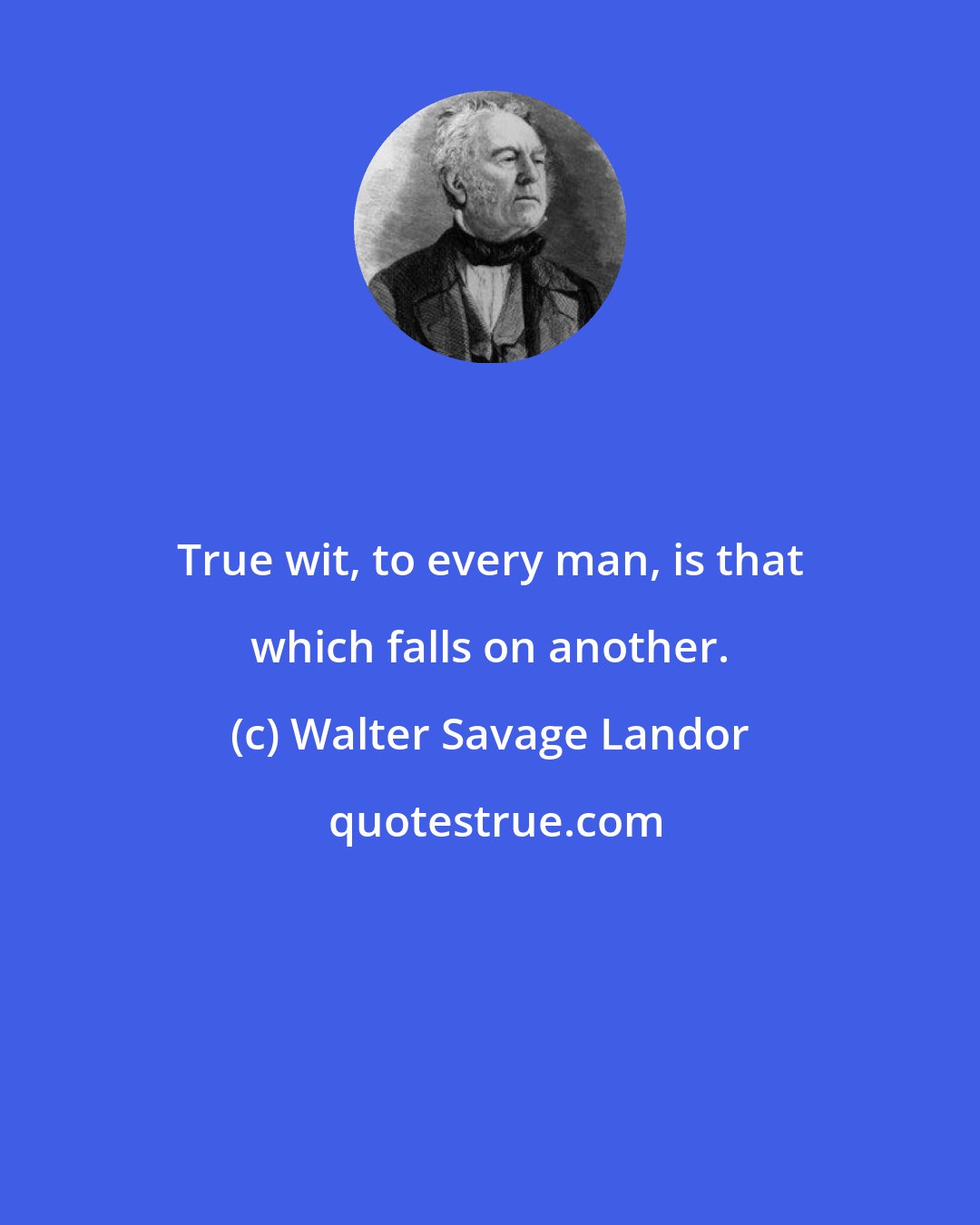 Walter Savage Landor: True wit, to every man, is that which falls on another.