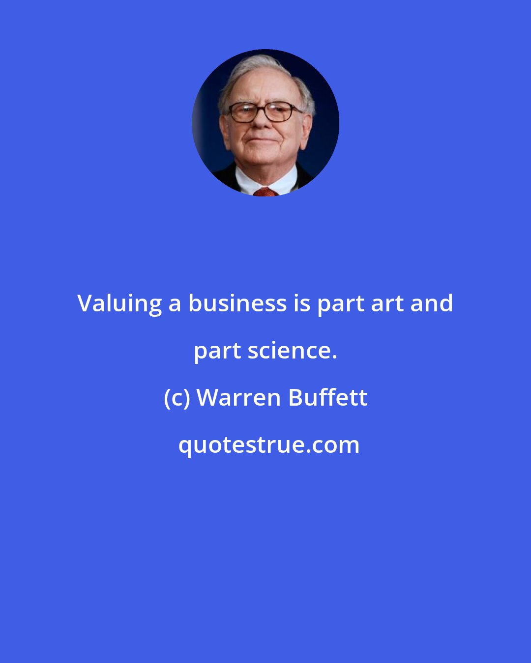 Warren Buffett: Valuing a business is part art and part science.