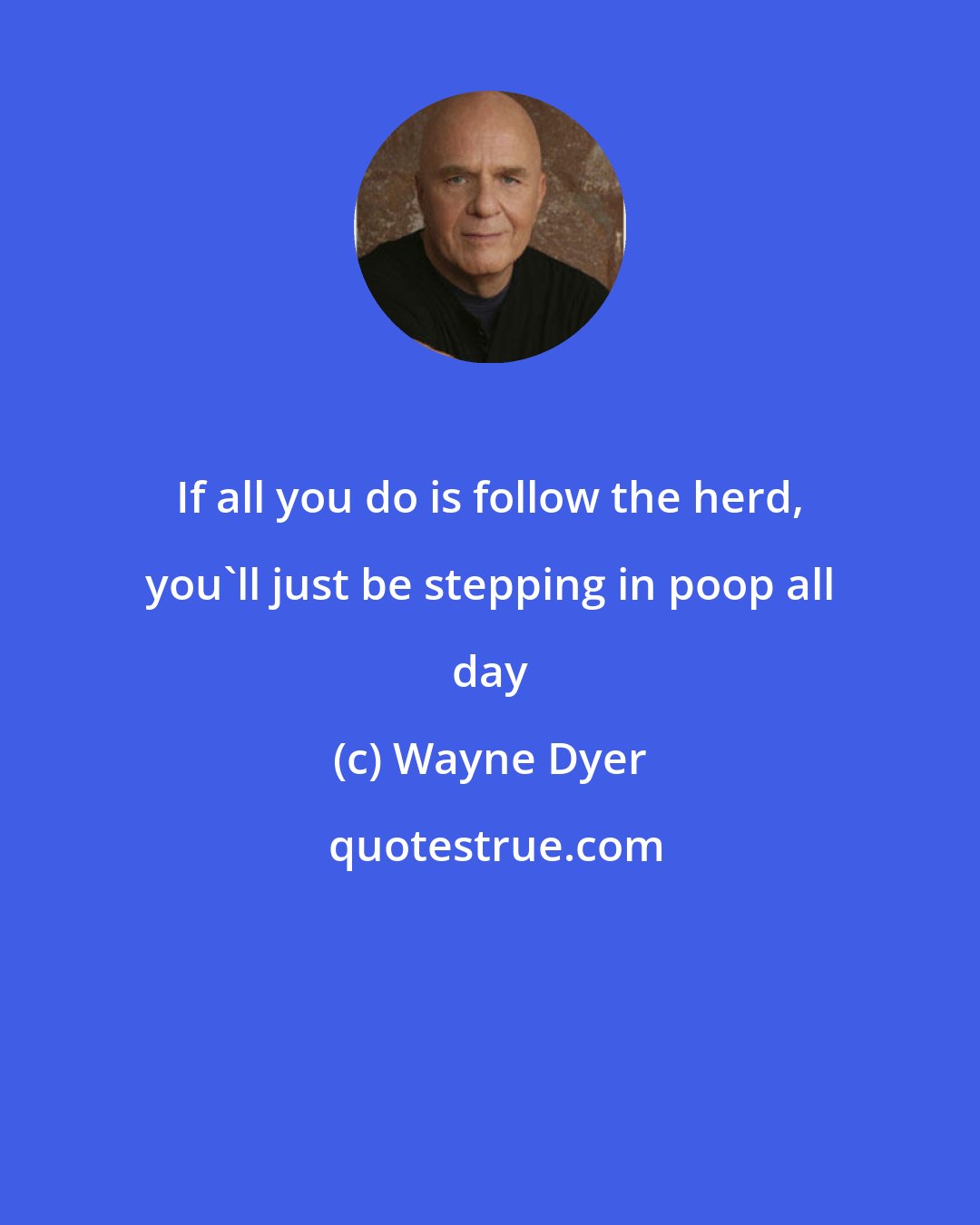 Wayne Dyer: If all you do is follow the herd, you'll just be stepping in poop all day