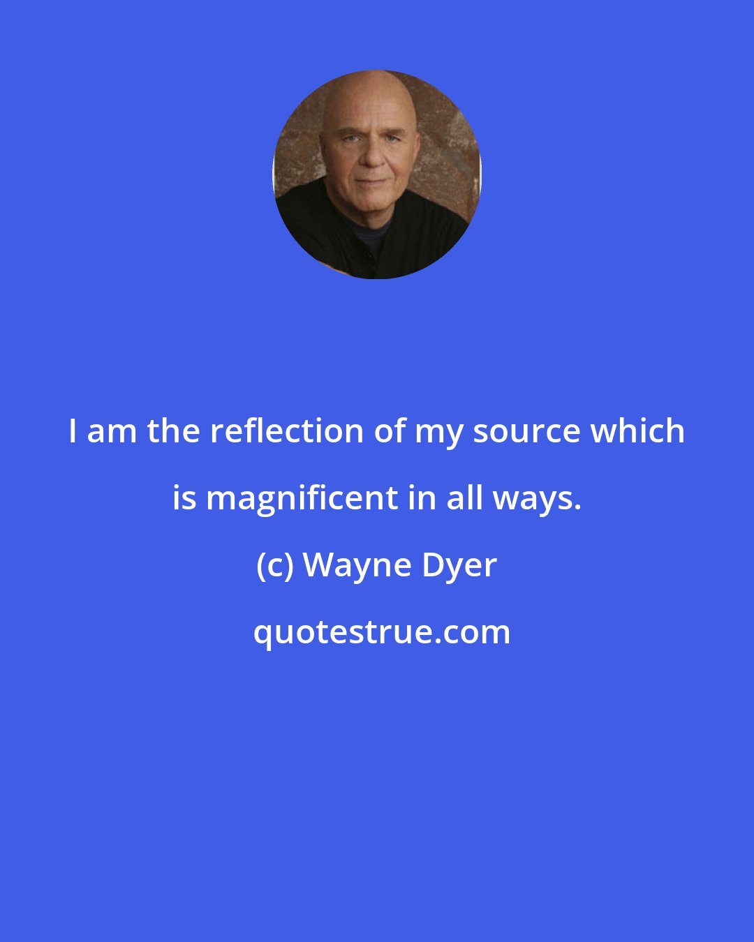 Wayne Dyer: I am the reflection of my source which is magnificent in all ways.