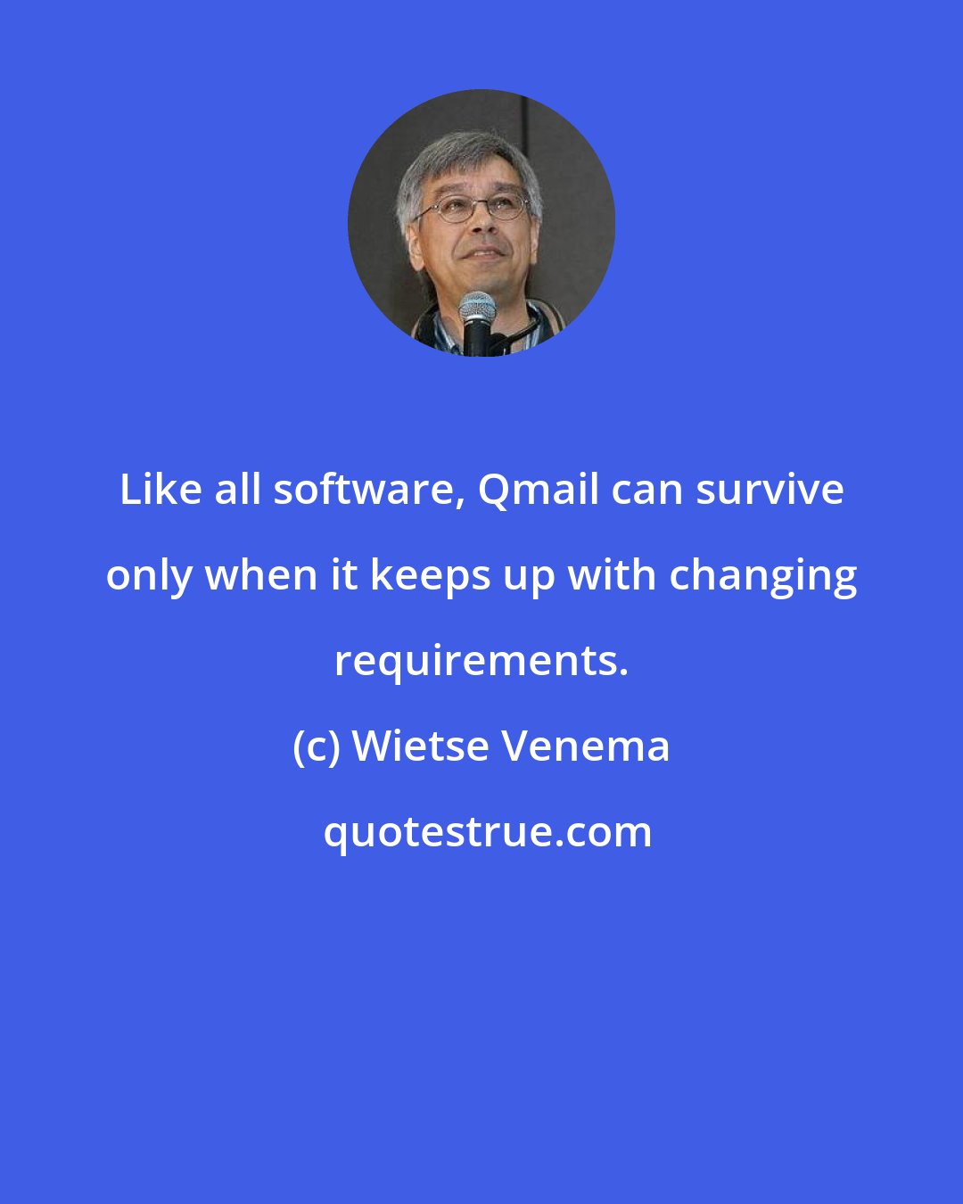 Wietse Venema: Like all software, Qmail can survive only when it keeps up with changing requirements.