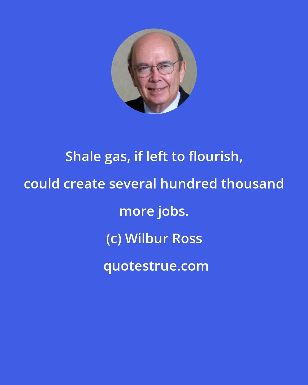 Wilbur Ross: Shale gas, if left to flourish, could create several hundred thousand more jobs.