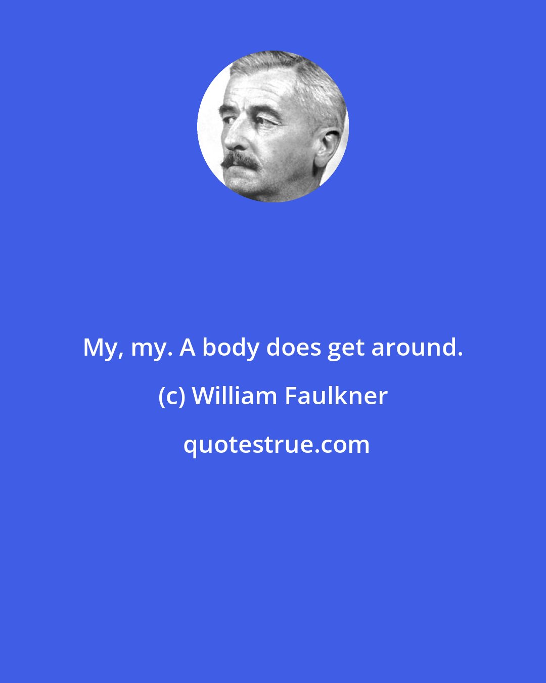 William Faulkner: My, my. A body does get around.