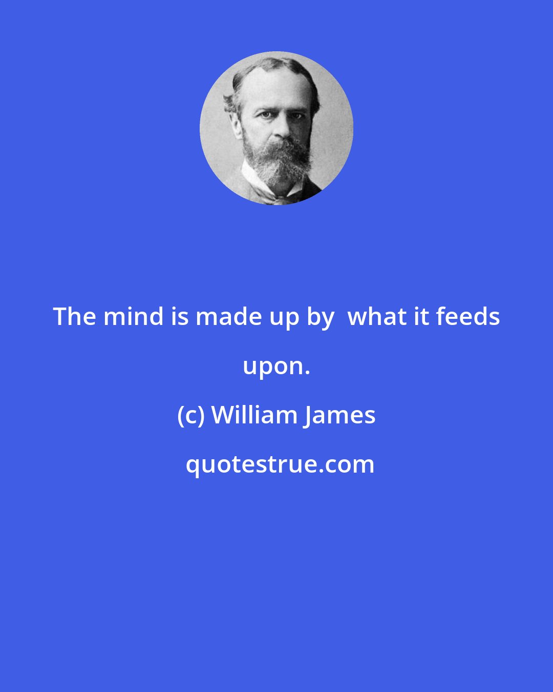 William James: The mind is made up by  what it feeds upon.