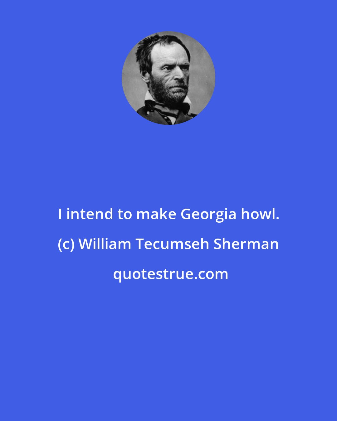 William Tecumseh Sherman: I intend to make Georgia howl.