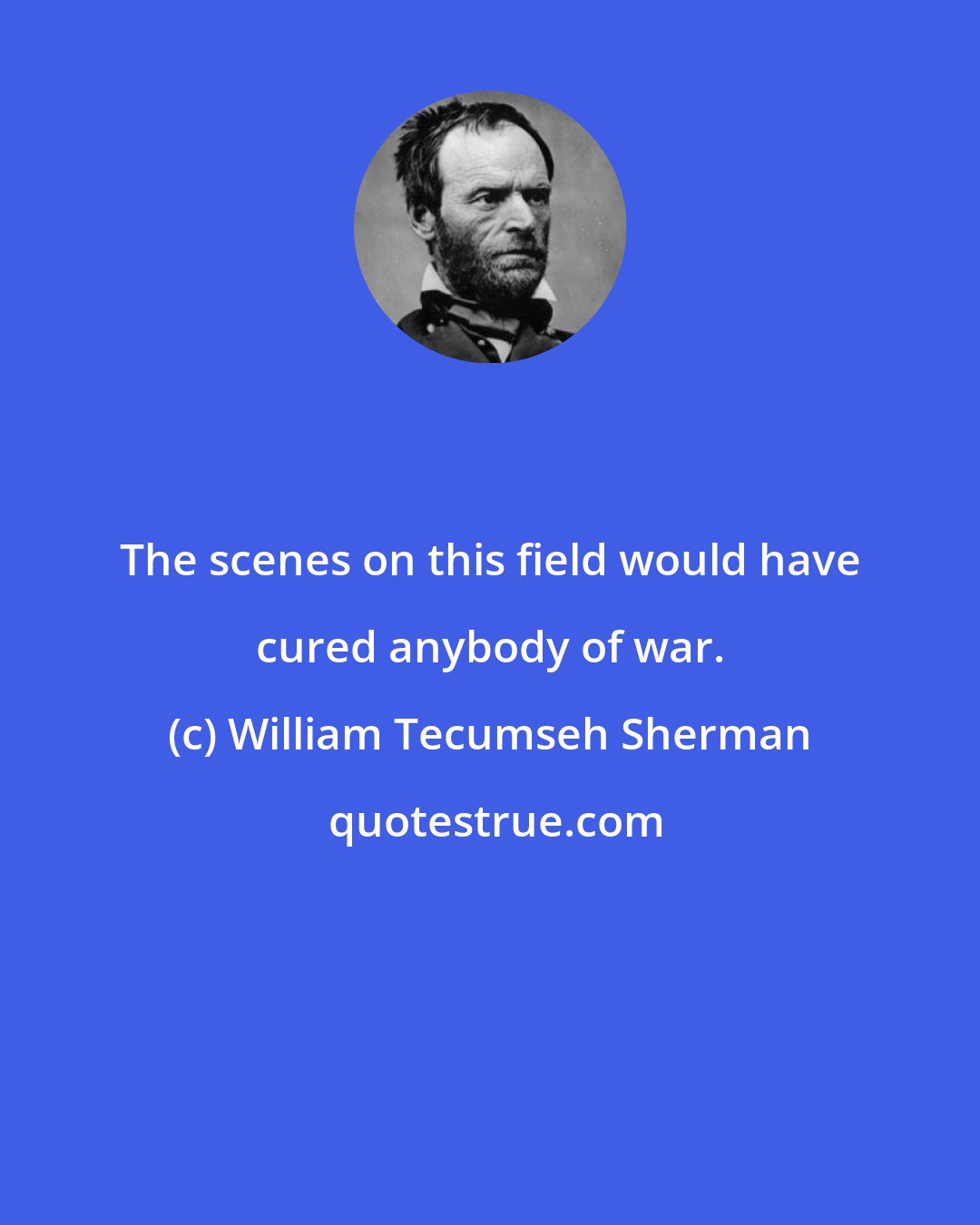 William Tecumseh Sherman: The scenes on this field would have cured anybody of war.