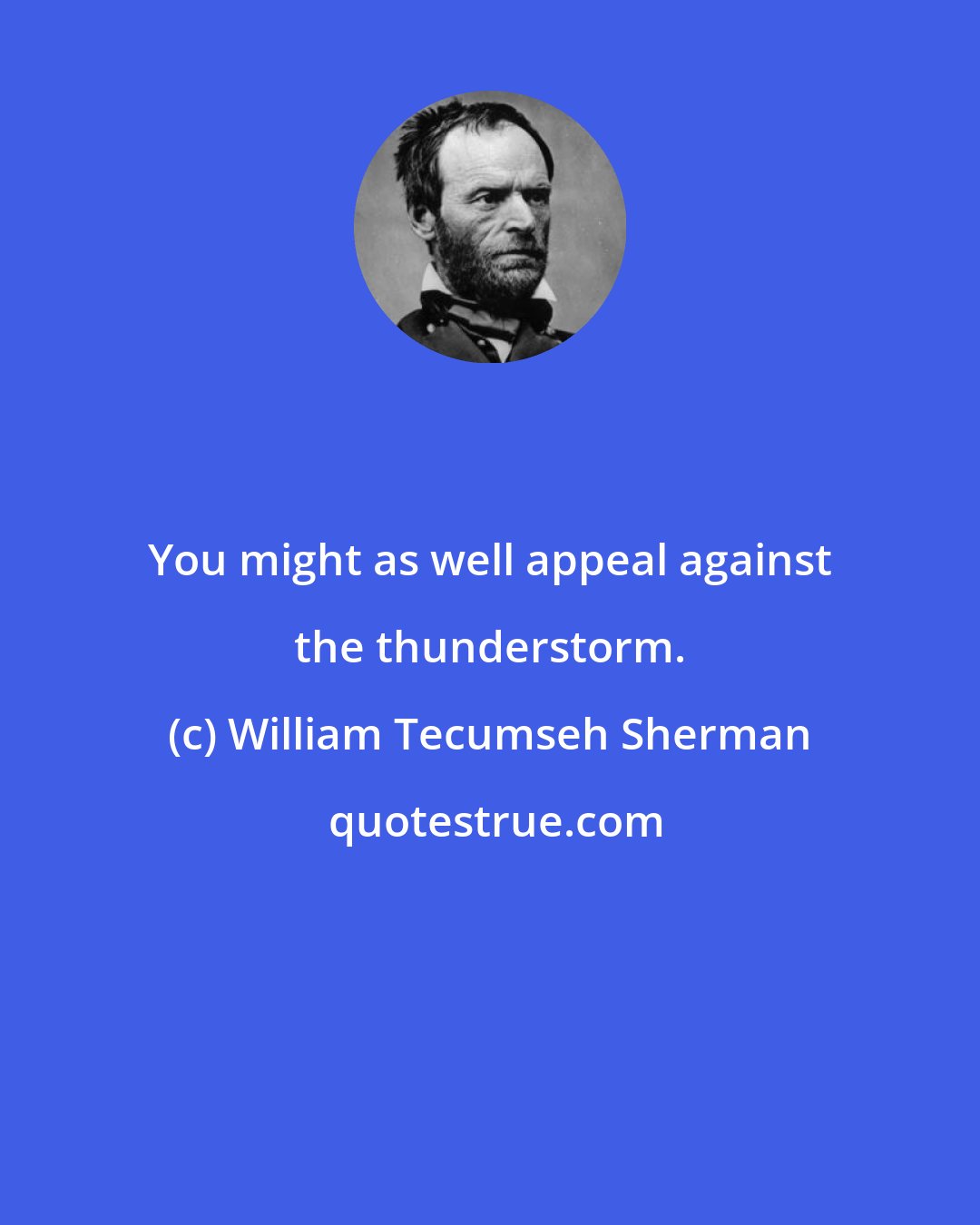 William Tecumseh Sherman: You might as well appeal against the thunderstorm.