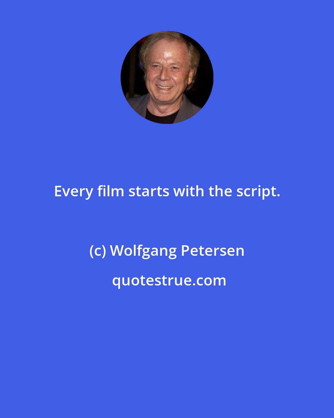 Wolfgang Petersen: Every film starts with the script.