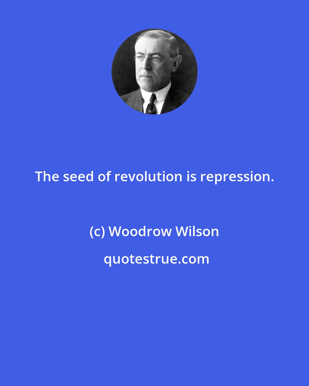 Woodrow Wilson: The seed of revolution is repression.