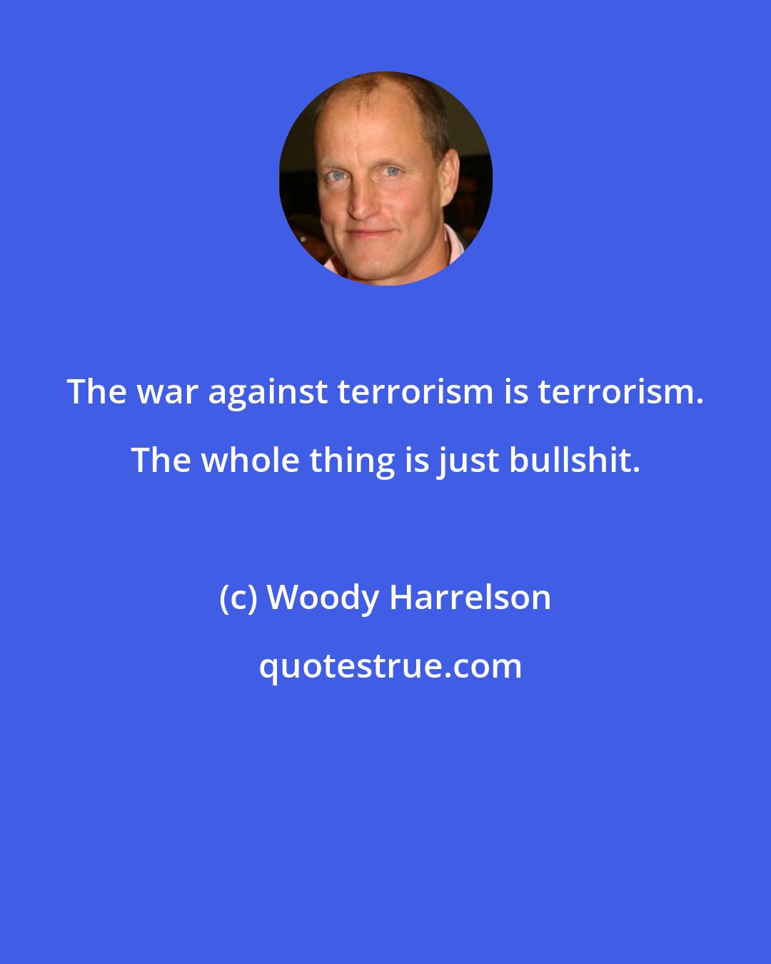 Woody Harrelson: The war against terrorism is terrorism. The whole thing is just bullshit.
