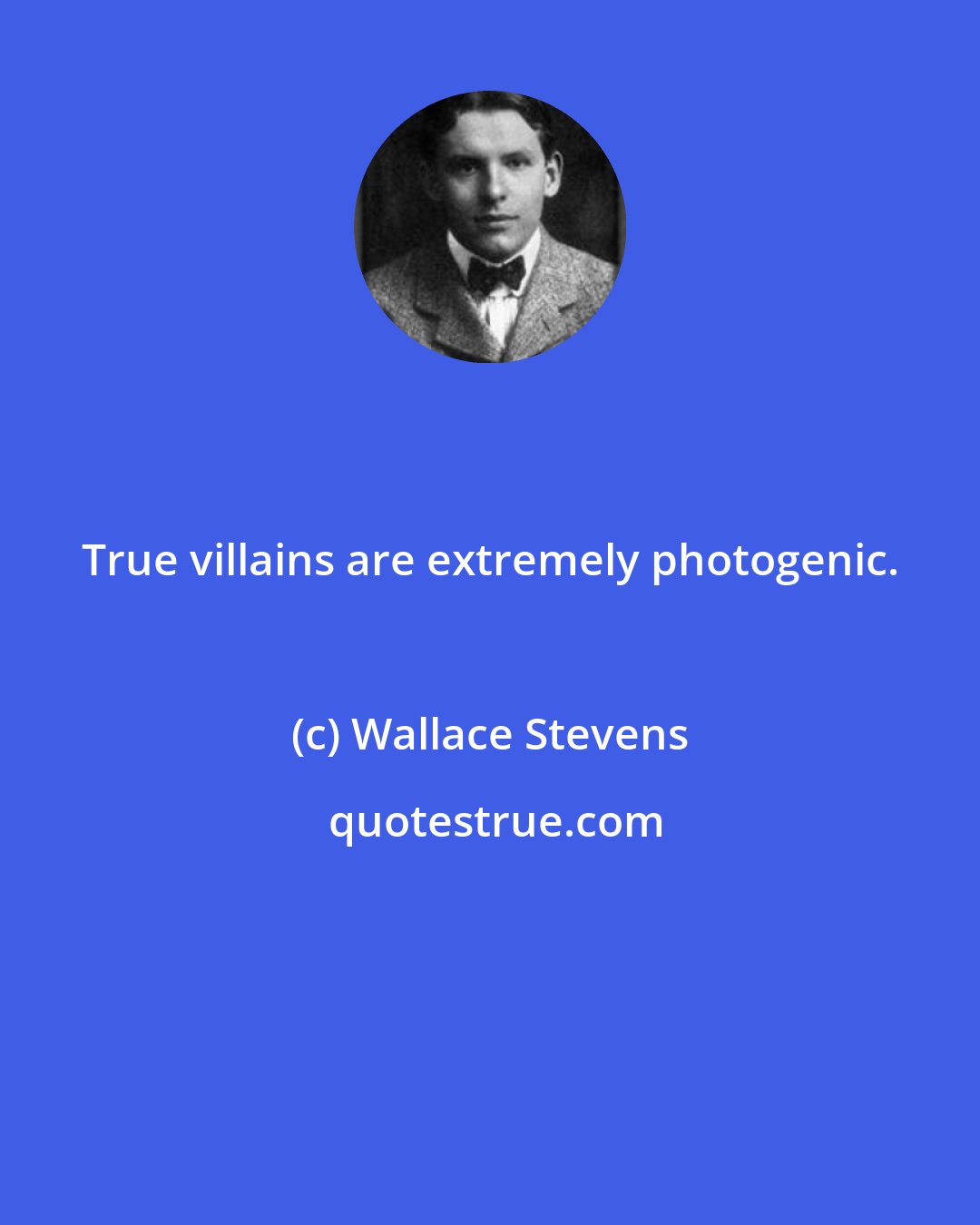 Wallace Stevens: True villains are extremely photogenic.