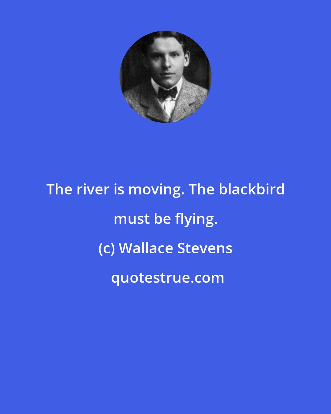 Wallace Stevens: The river is moving. The blackbird must be flying.