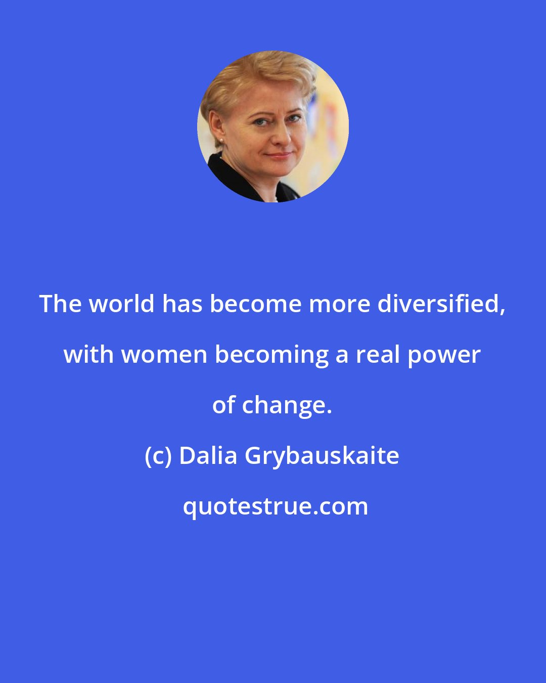 Dalia Grybauskaite: The world has become more diversified, with women becoming a real power of change.