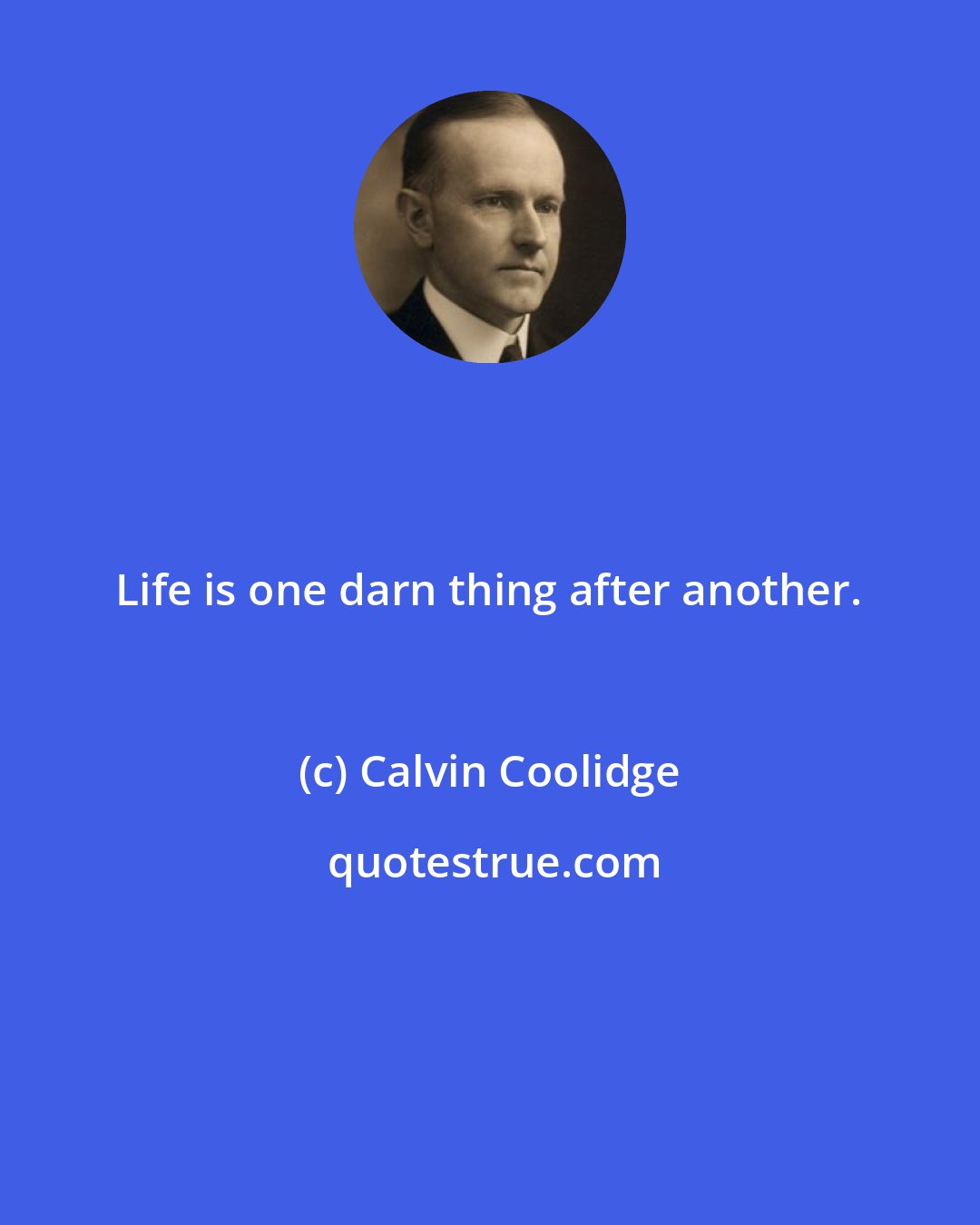 Calvin Coolidge: Life is one darn thing after another.