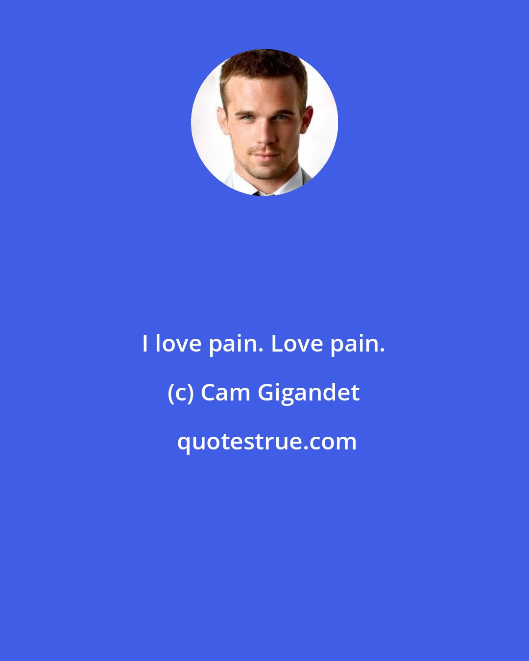 Cam Gigandet: I love pain. Love pain.