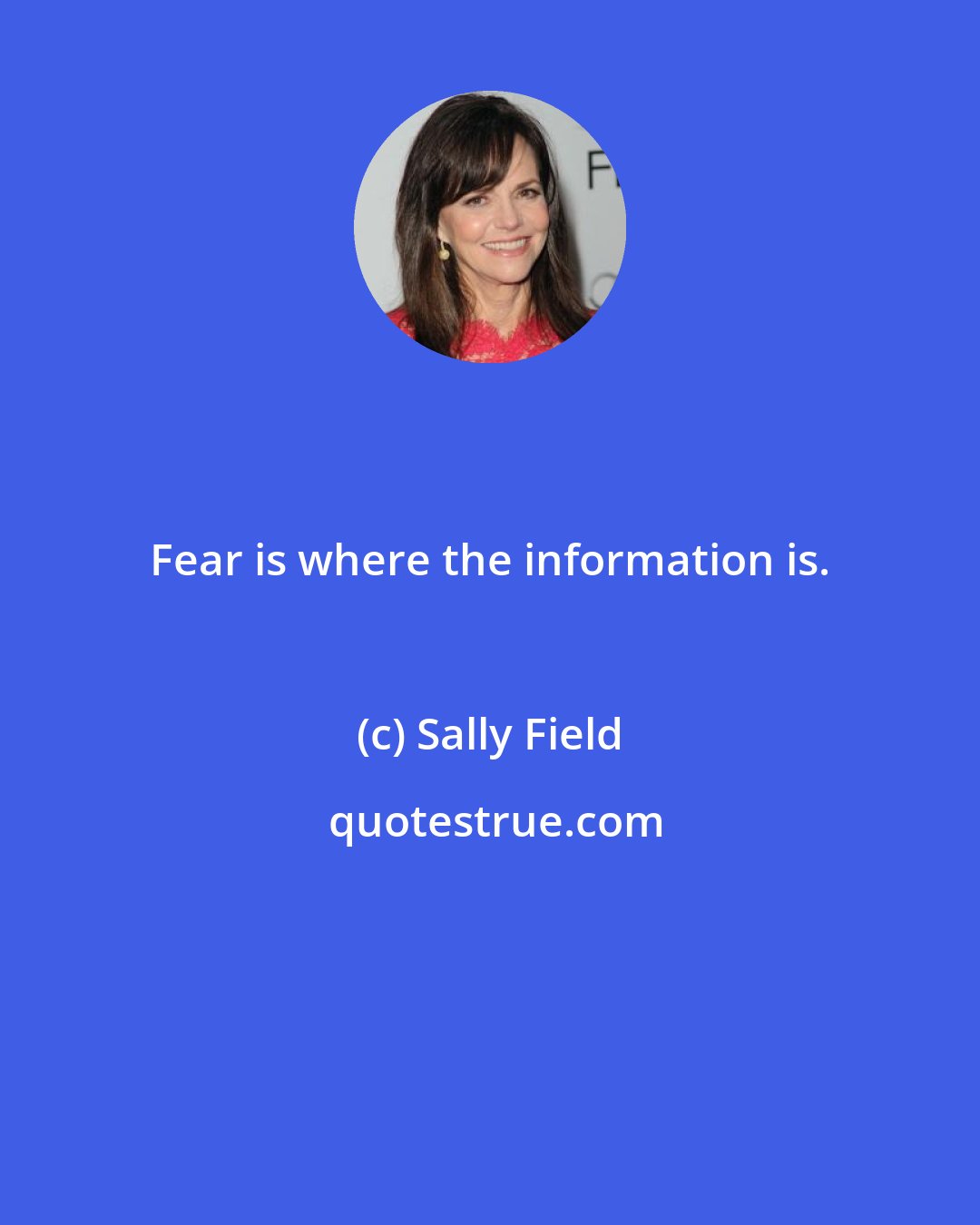 Sally Field: Fear is where the information is.