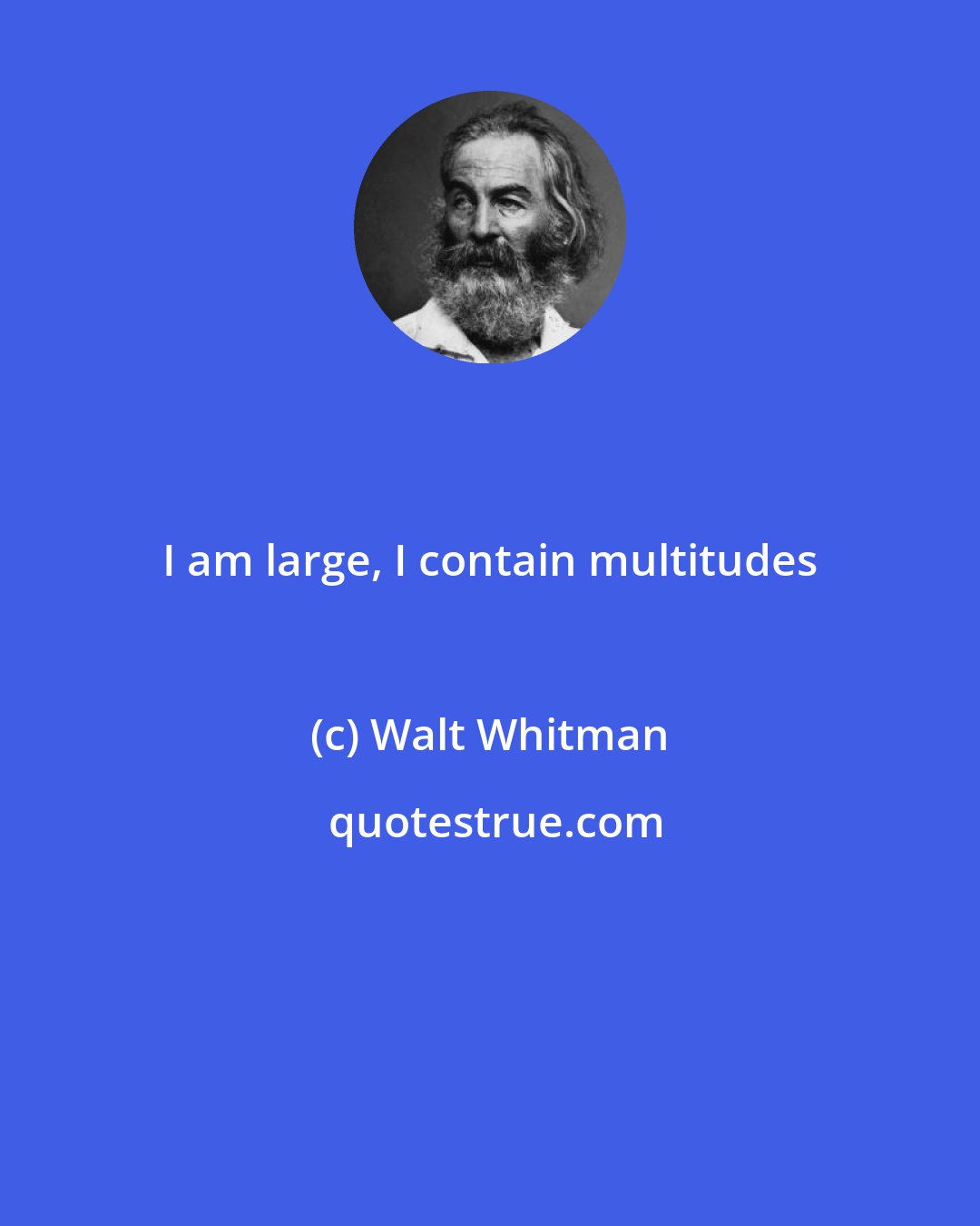 Walt Whitman: I am large, I contain multitudes