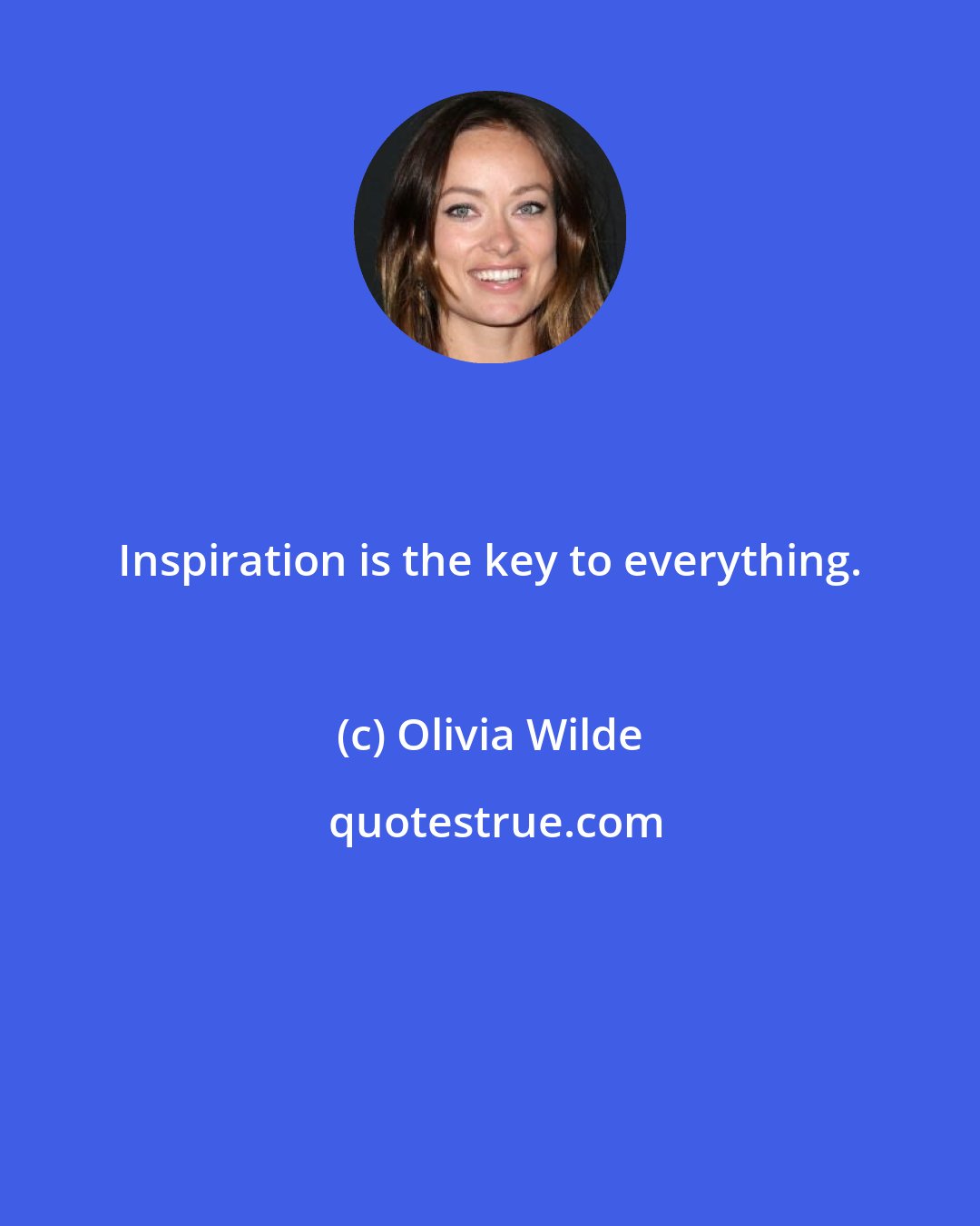 Olivia Wilde: Inspiration is the key to everything.