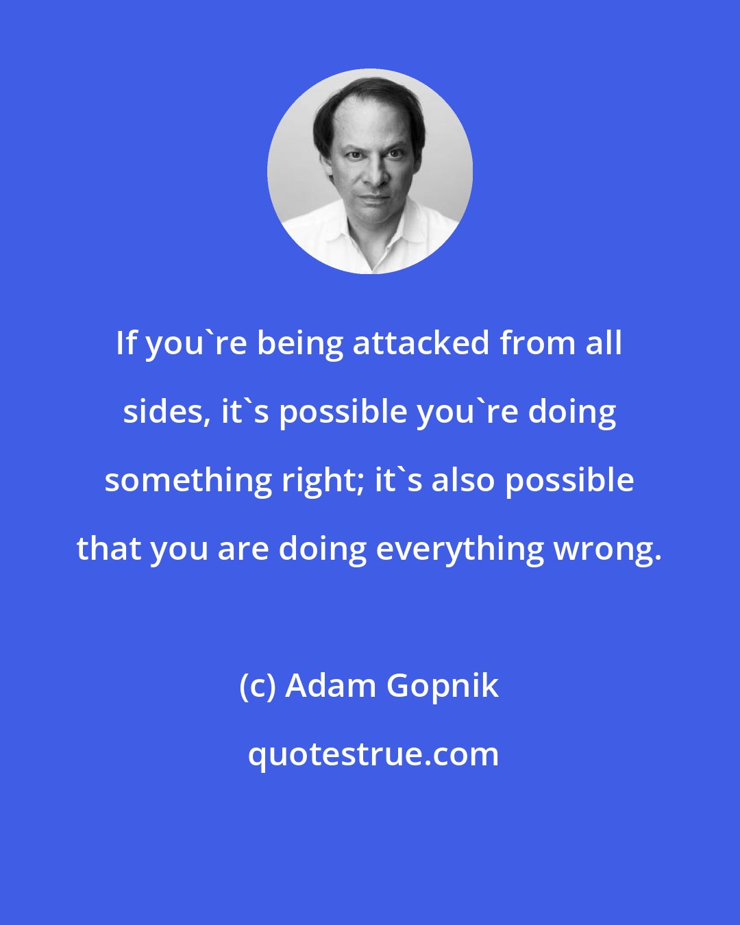 Adam Gopnik: If you're being attacked from all sides, it's possible you're doing something right; it's also possible that you are doing everything wrong.