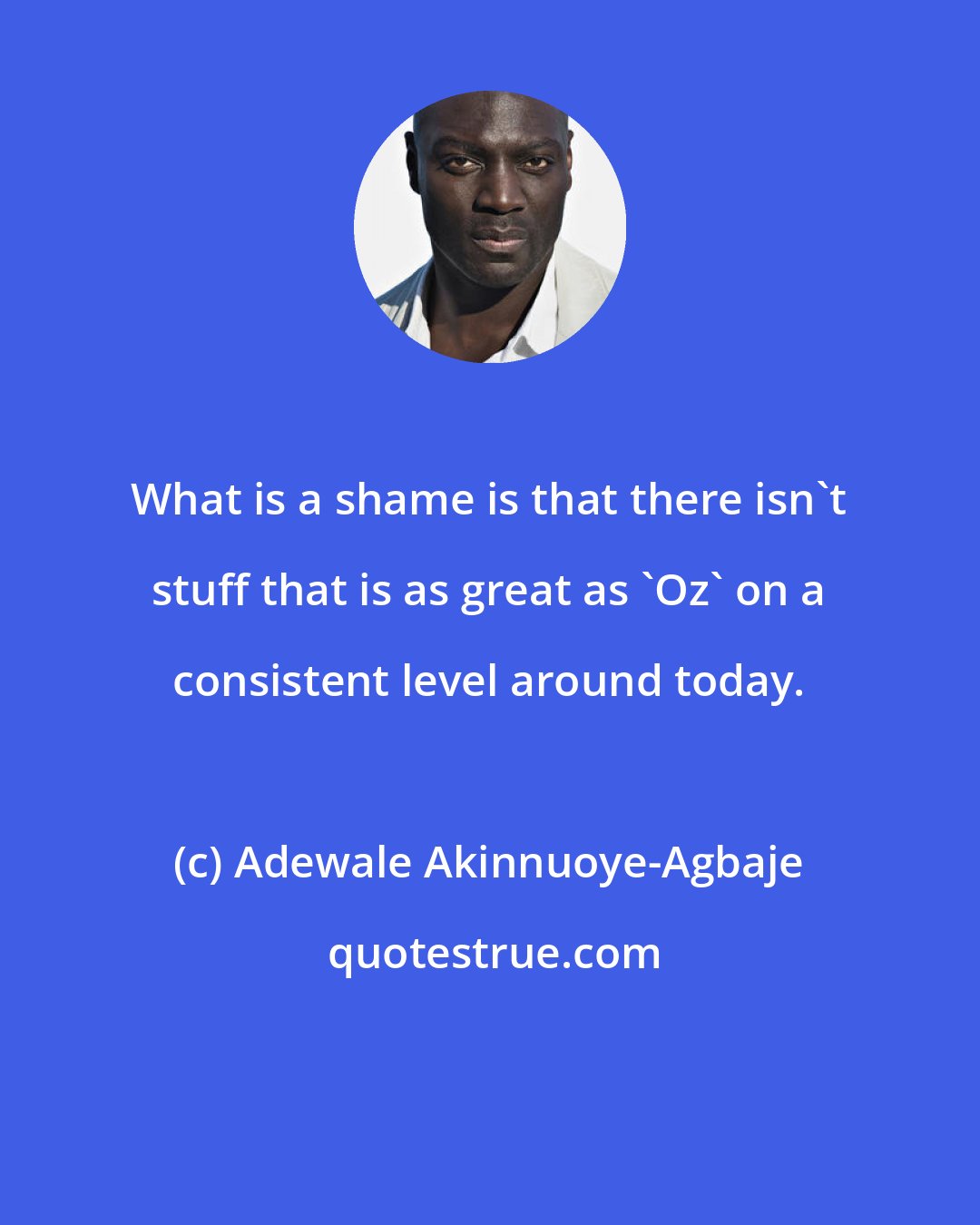 Adewale Akinnuoye-Agbaje: What is a shame is that there isn't stuff that is as great as 'Oz' on a consistent level around today.