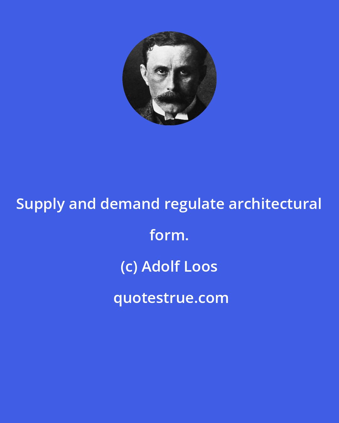 Adolf Loos: Supply and demand regulate architectural form.