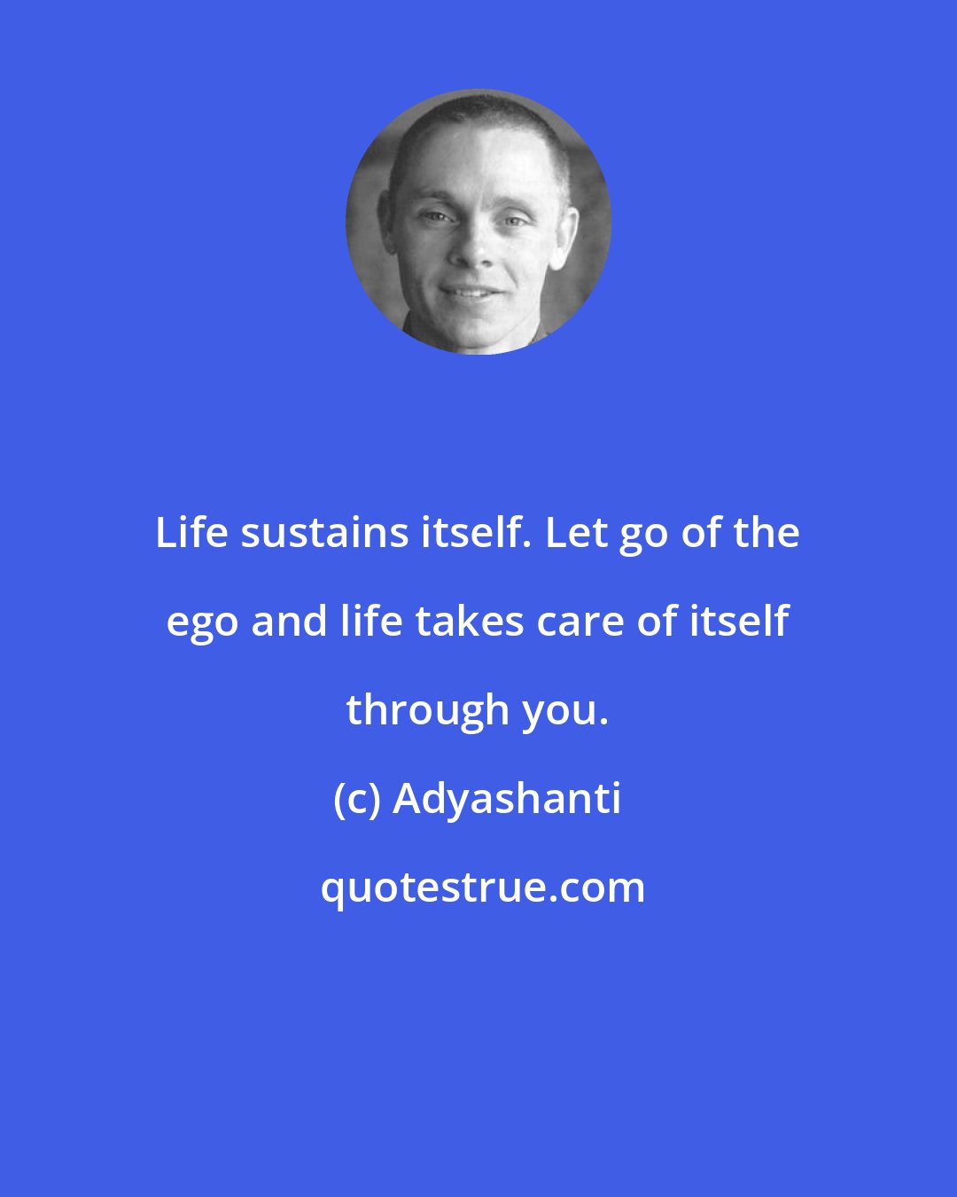 Adyashanti: Life sustains itself. Let go of the ego and life takes care of itself through you.