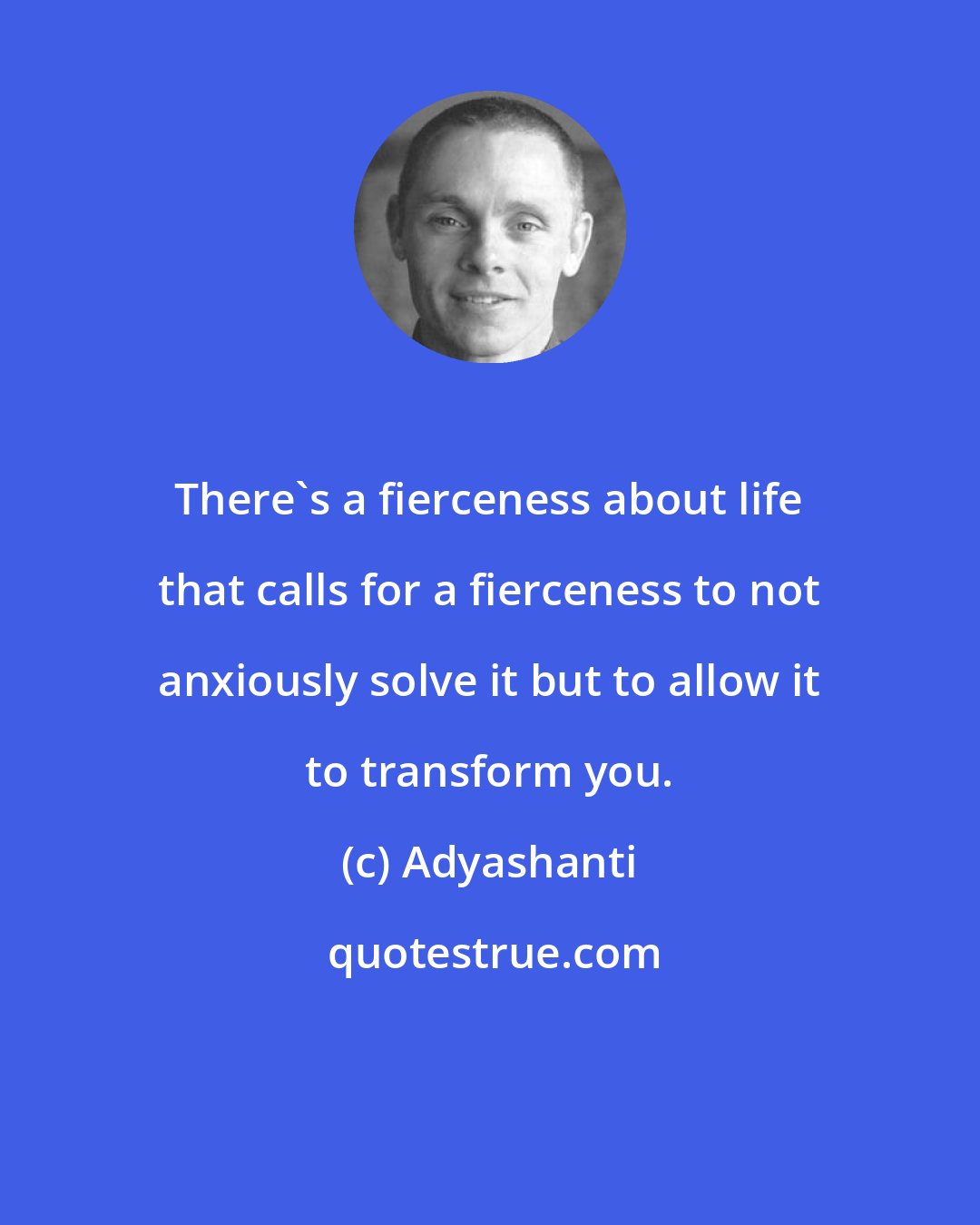 Adyashanti: There's a fierceness about life that calls for a fierceness to not anxiously solve it but to allow it to transform you.
