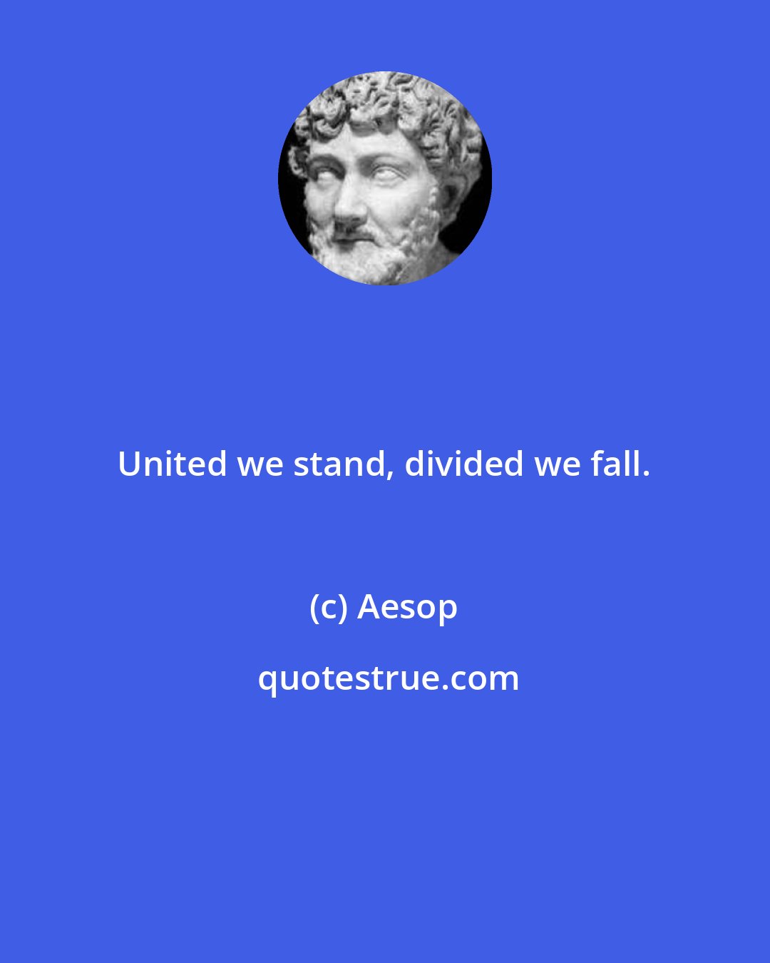Aesop: United we stand, divided we fall.