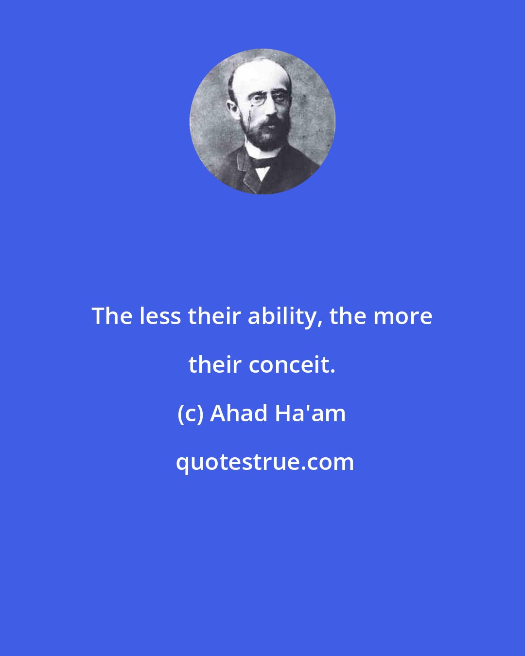 Ahad Ha'am: The less their ability, the more their conceit.