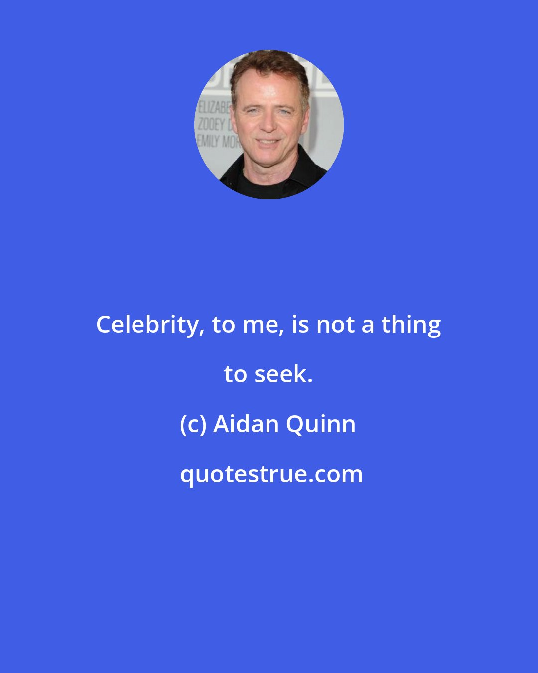 Aidan Quinn: Celebrity, to me, is not a thing to seek.