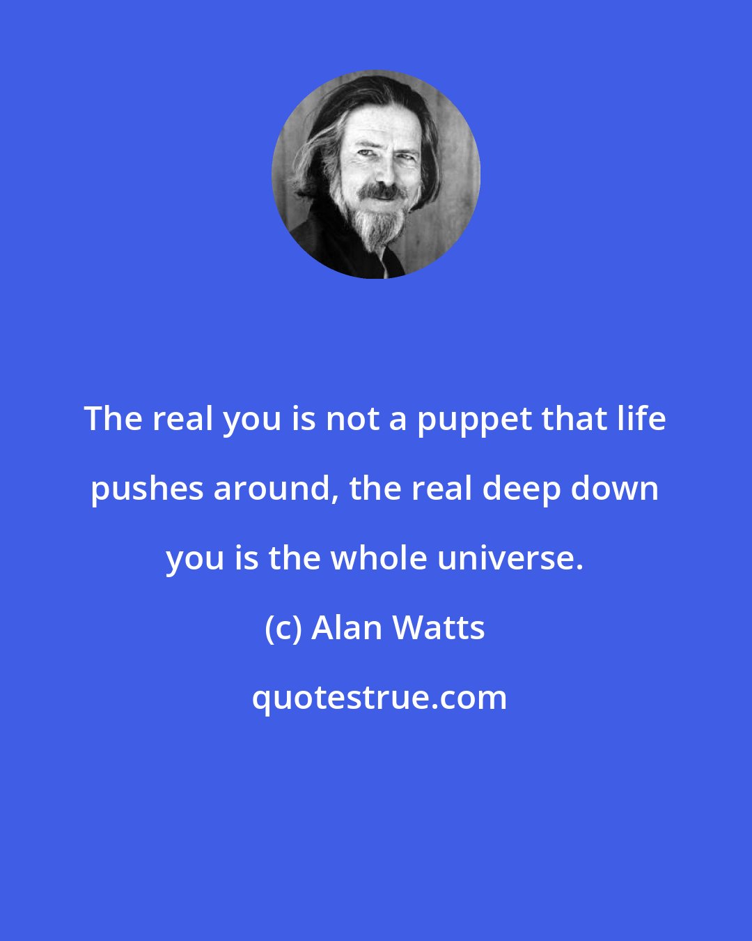 Alan Watts: The real you is not a puppet that life pushes around, the real deep down you is the whole universe.