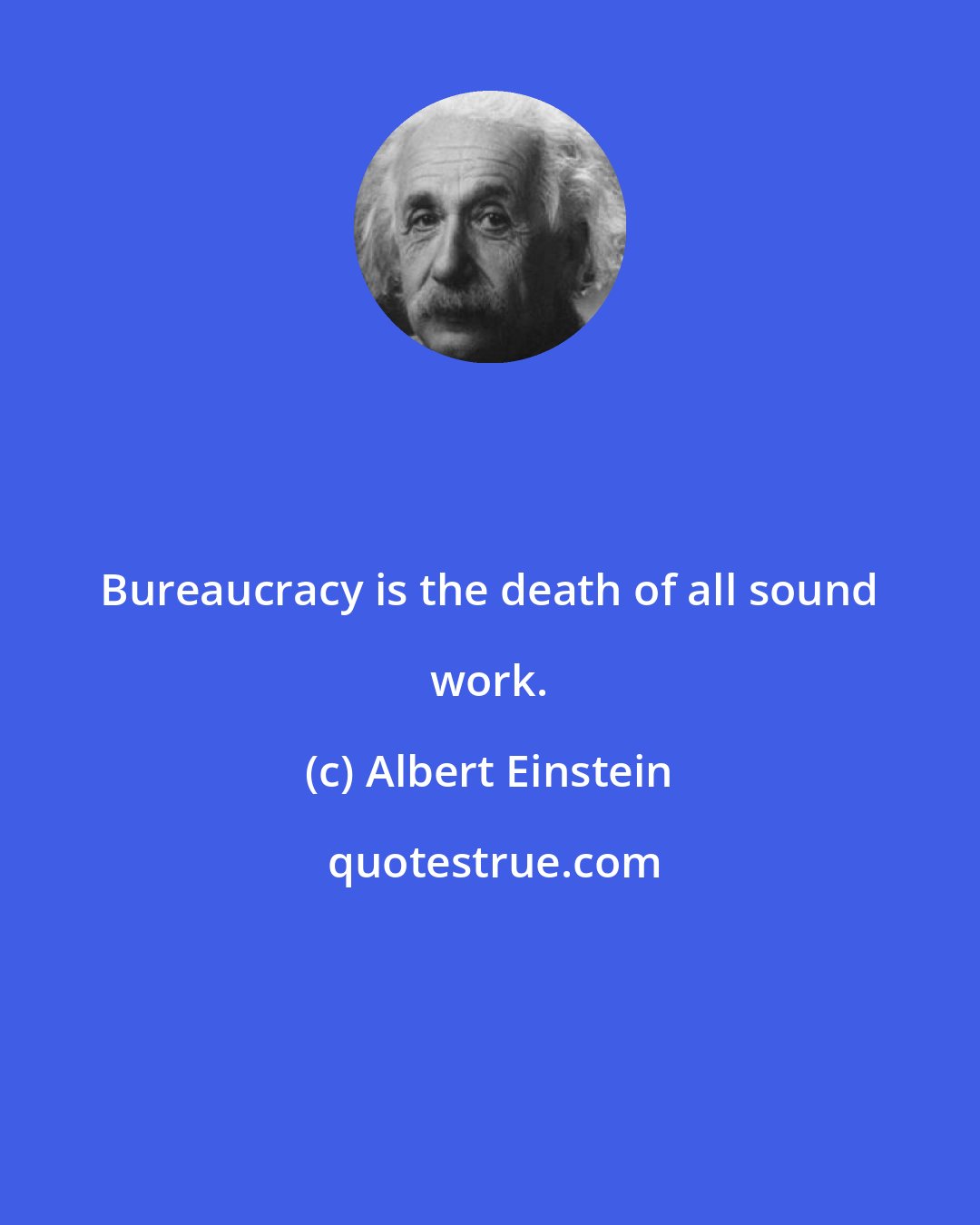 Albert Einstein: Bureaucracy is the death of all sound work.