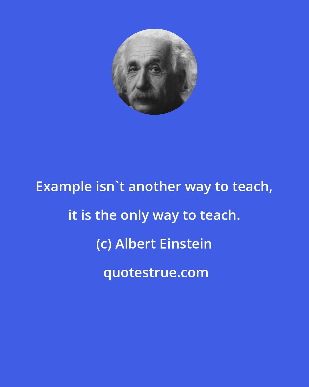 Albert Einstein: Example isn't another way to teach, it is the only way to teach.