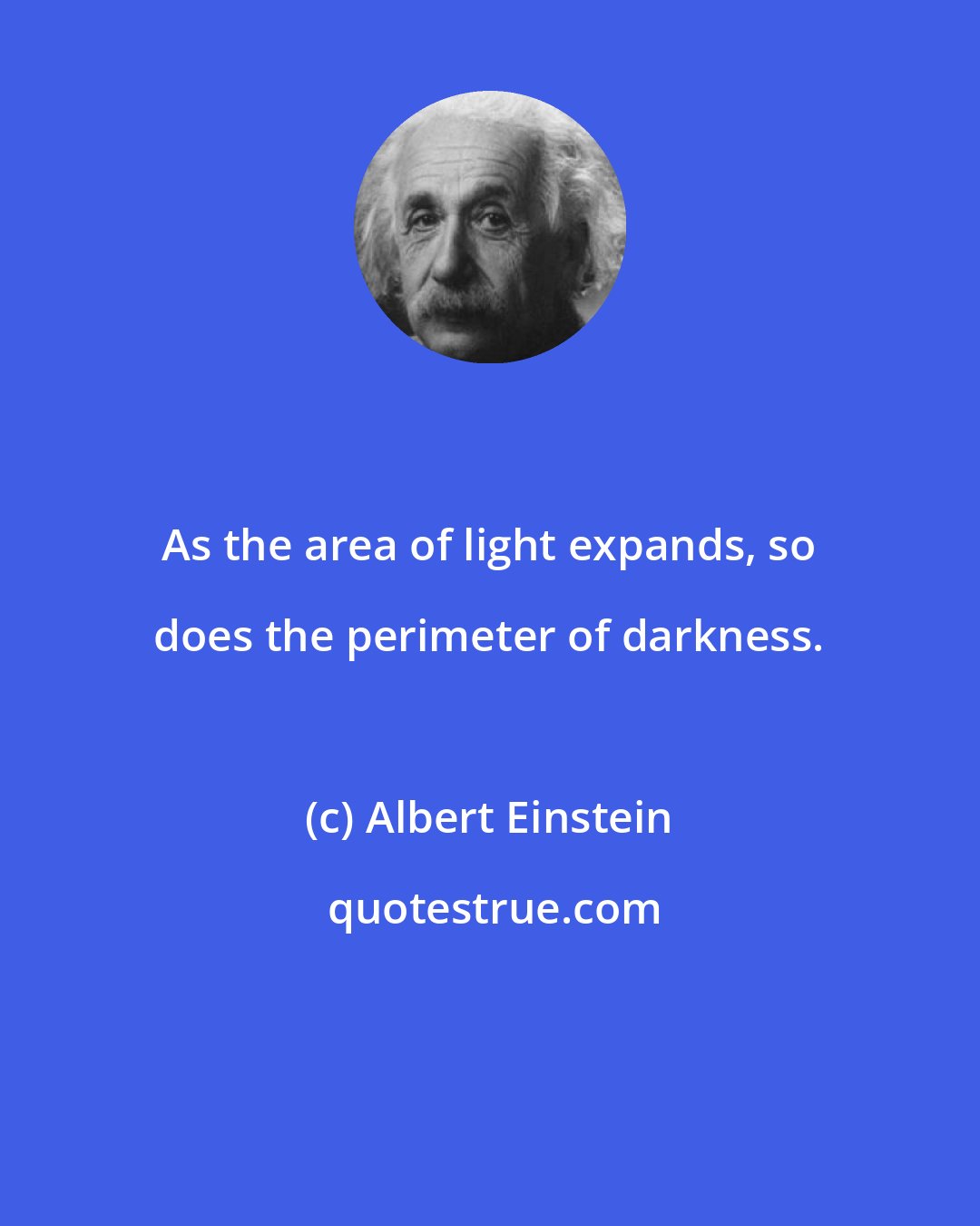 Albert Einstein: As the area of light expands, so does the perimeter of darkness.