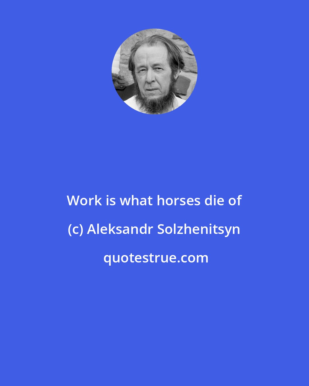 Aleksandr Solzhenitsyn: Work is what horses die of