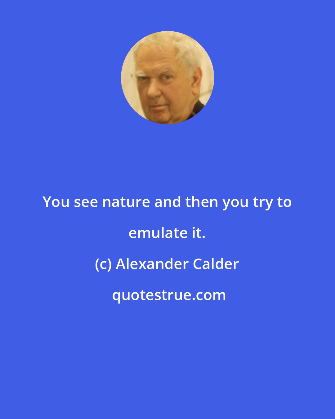 Alexander Calder: You see nature and then you try to emulate it.